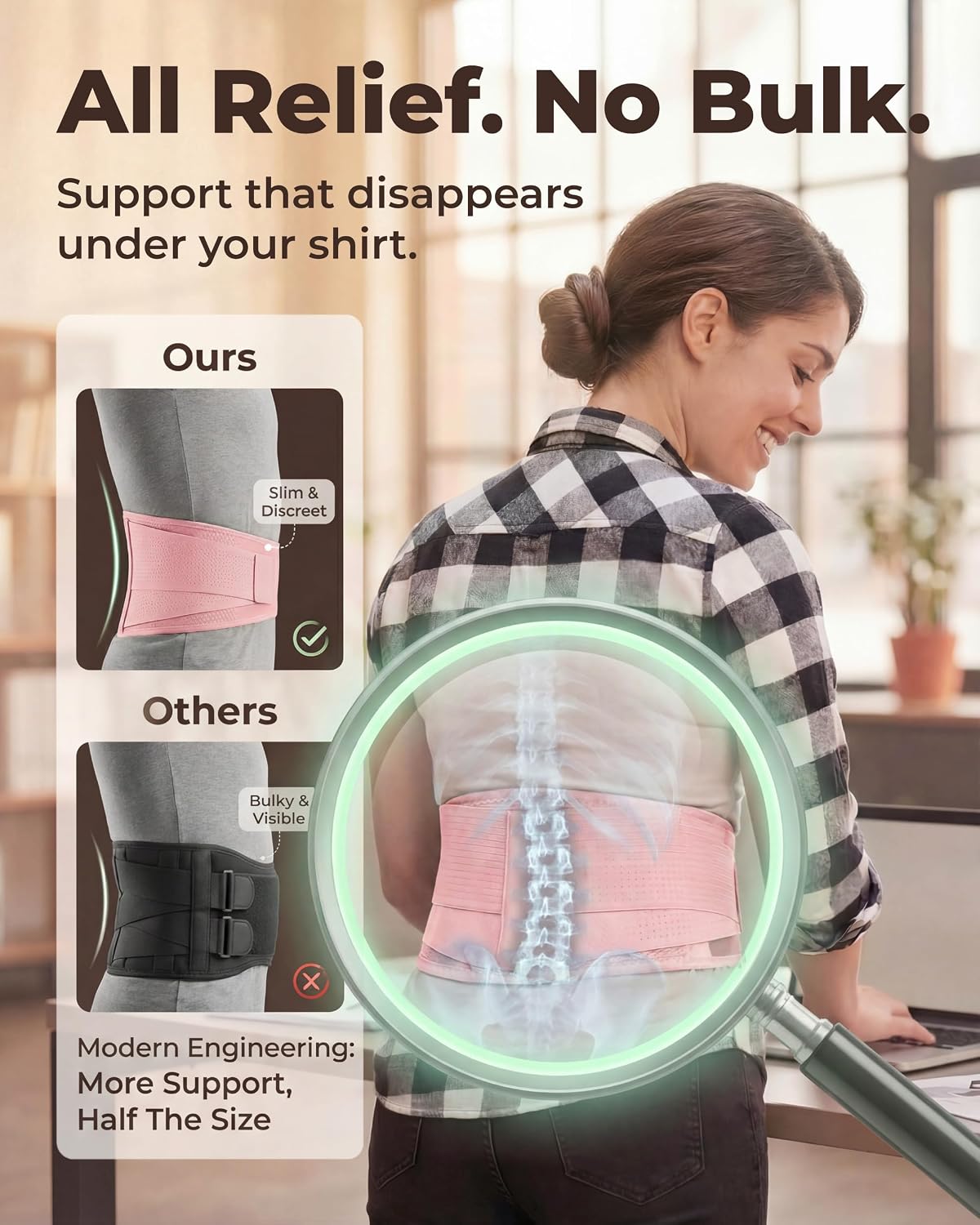 Sparthos Back Brace for Women & Men, Sciatica, Lower Back Pain - Black-L | Herniated Disc & Scoliosis Pain Relief, Adjustable Back Support Belt, Lumbar Pad, Breathable Mesh for Work & Heavy Lifting