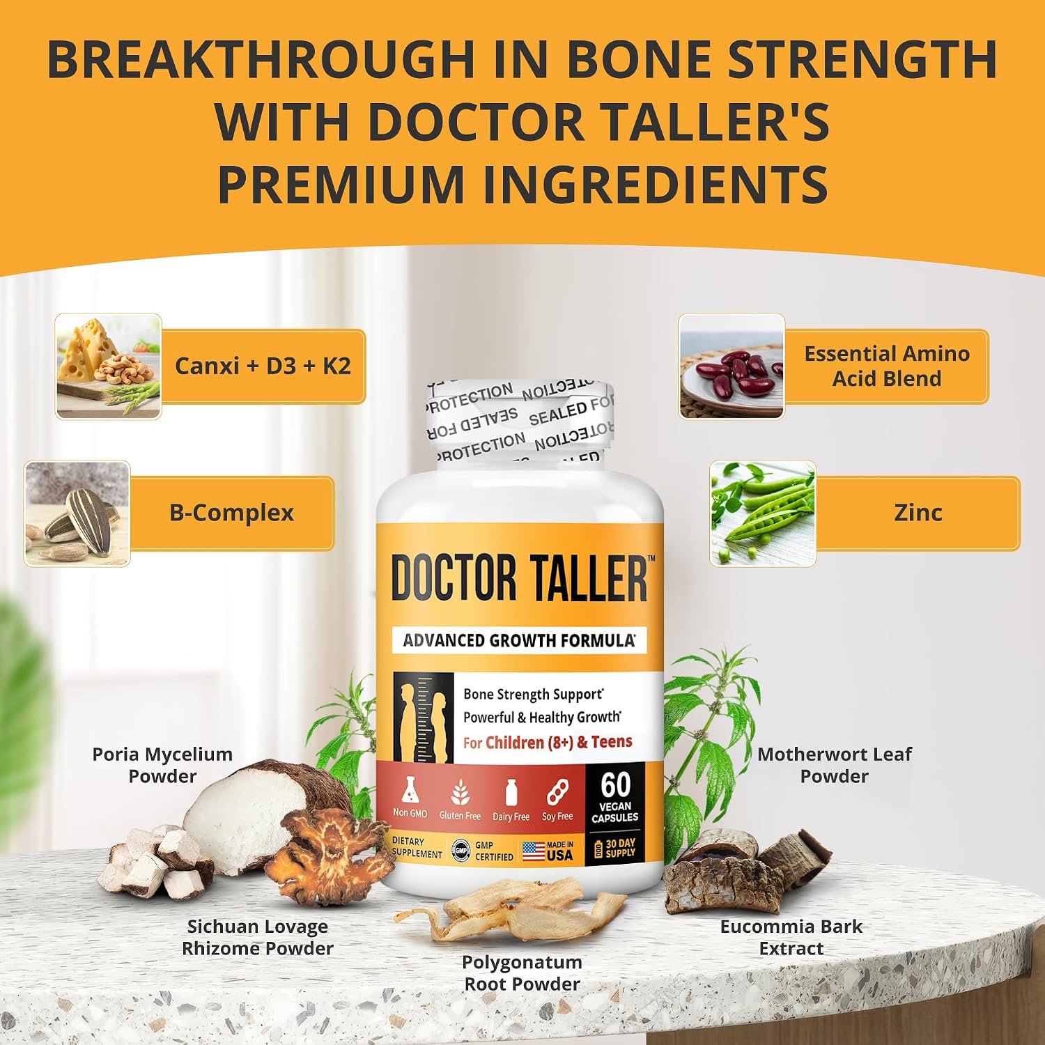 NuBest Doctor Taller - Bone Strength Supports, Enhance Immune System - Keto with Calcium, Vitamin D3, Vitamin K2