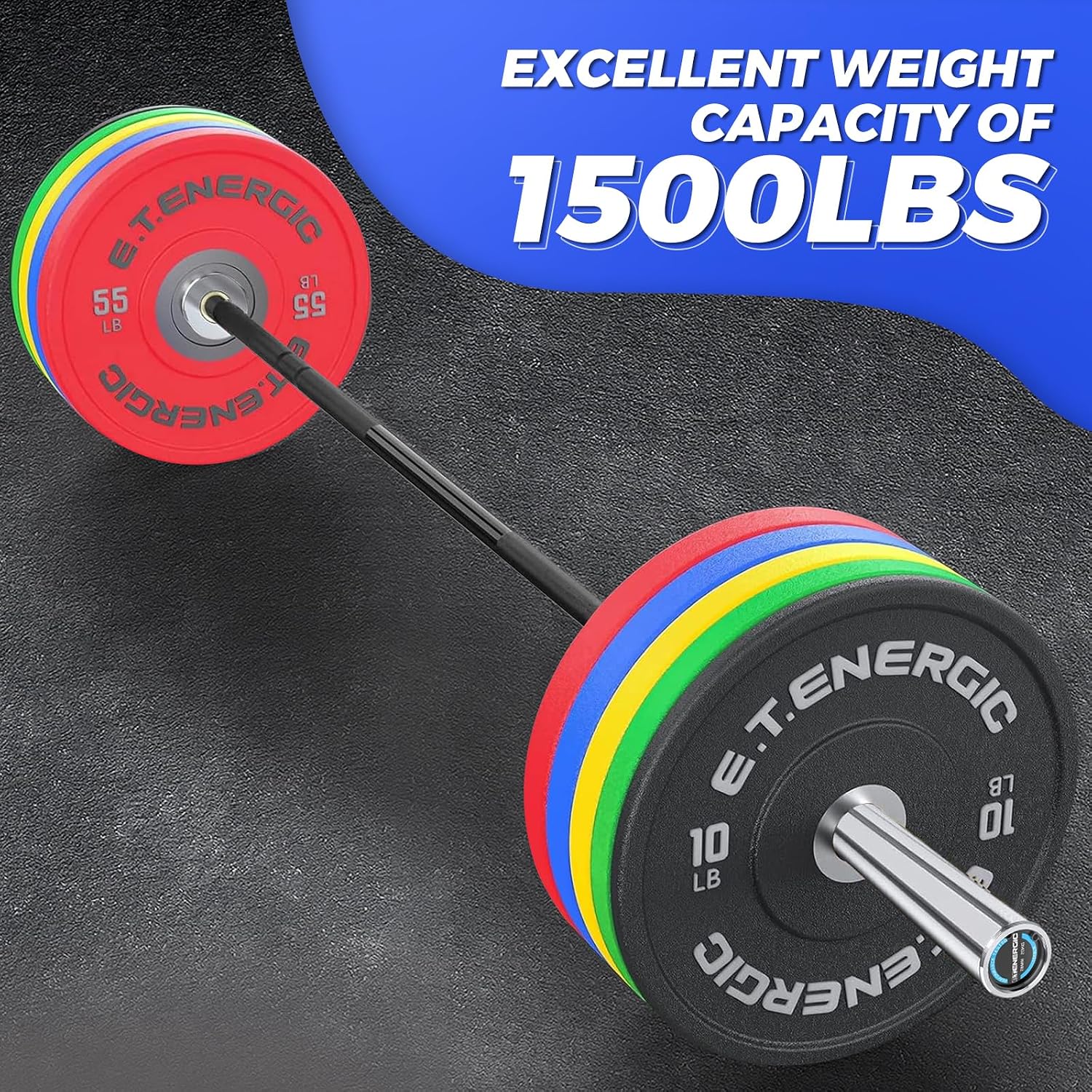 7FT Alloy Steel Olympic Barbell, 1500LB 45LB