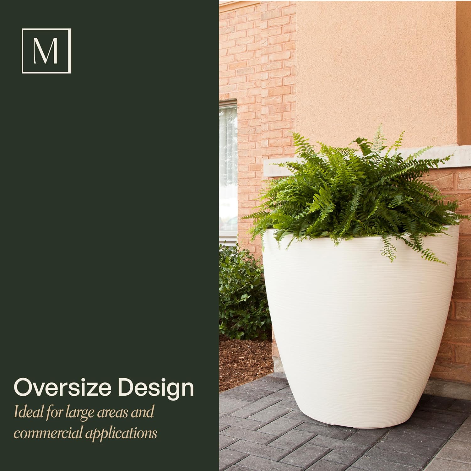 Mayne Modesto 20in Round Modern Planter, Neptune Blue | All season, Indoor/Outdoor, Double-wall design, Fade resistant, 15-year warranty