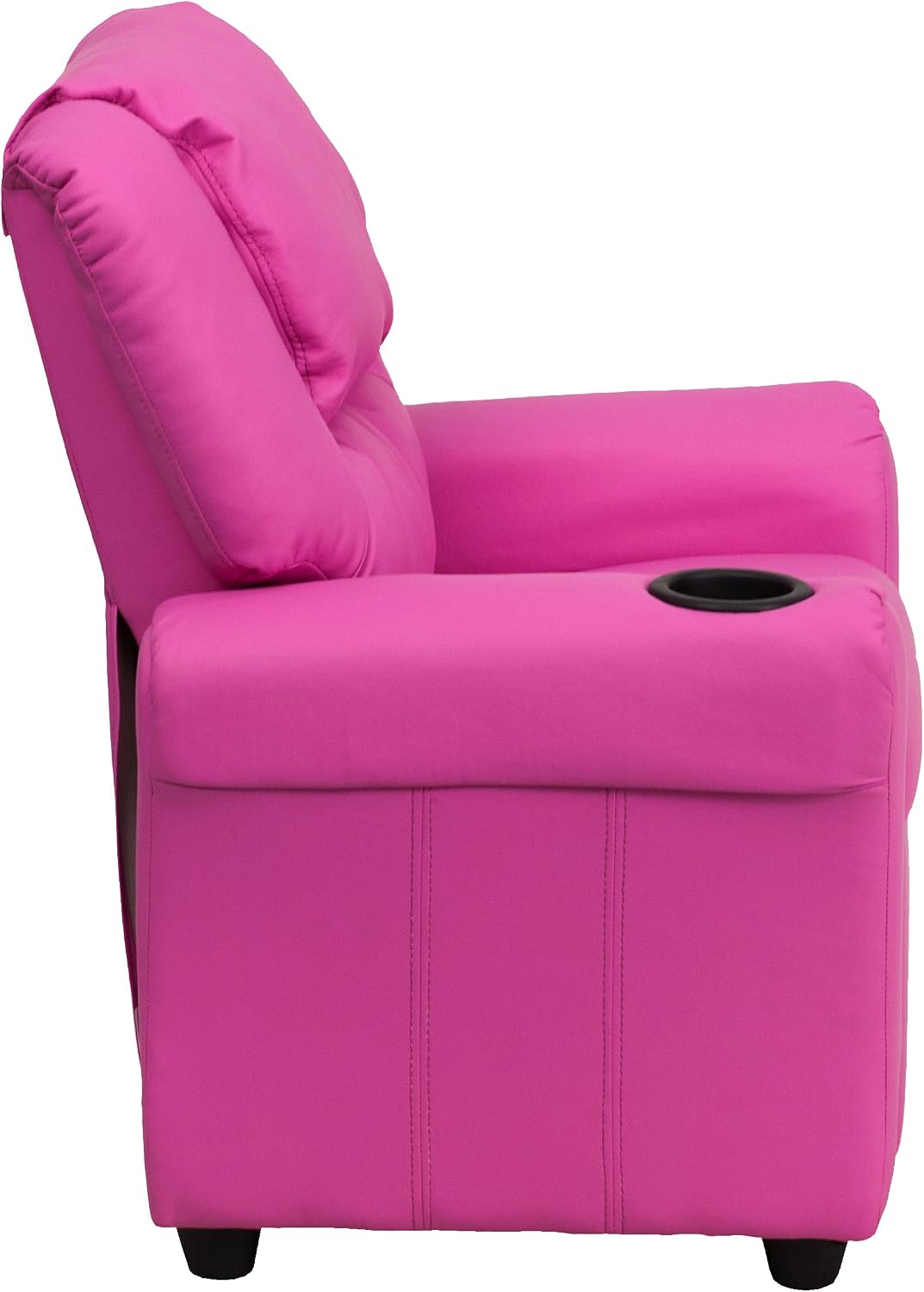 Flash Furniture Vana LeatherSoft Kids Recliner with Cup Holder, Headrest, and Safety Recline, Contemporary Reclining Chair for Kids, Supports up to 90 lbs., Brown | Manual Recline, Padded Seat and Back, Child-Friendly Design, Safety Recline Feature