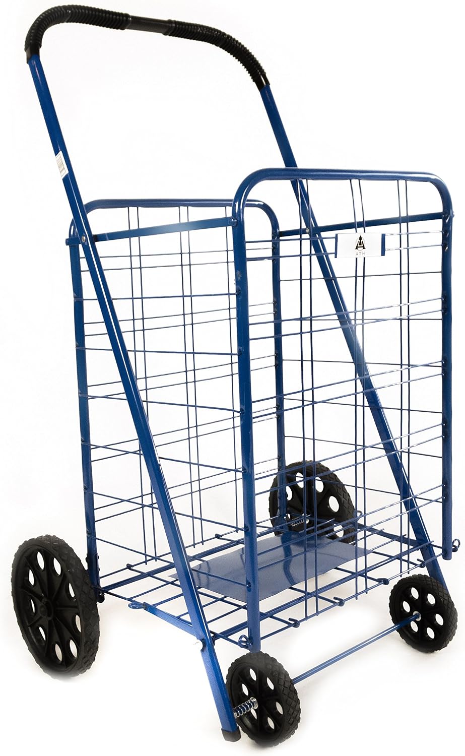 ATH Large Deluxe Rolling Utility / Shopping Cart - Stowable Folding Heavy Duty Cart with Rubber Wheels For Haul Laundry, Groceries, Toys, Sports Equipment, Red