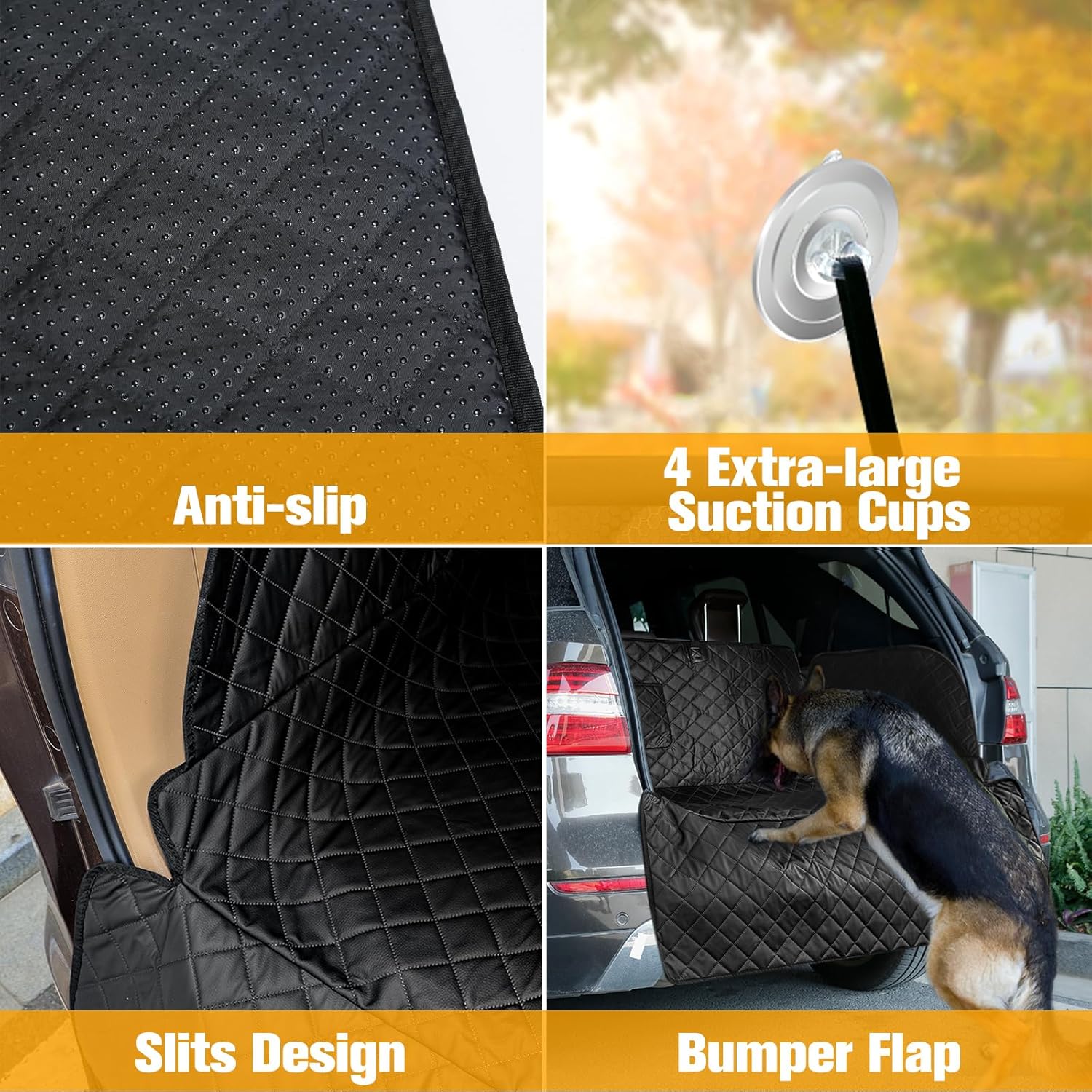 PETICON SUV Cargo Liner for Dogs, Trunk Cover with Bumper Flap Protector