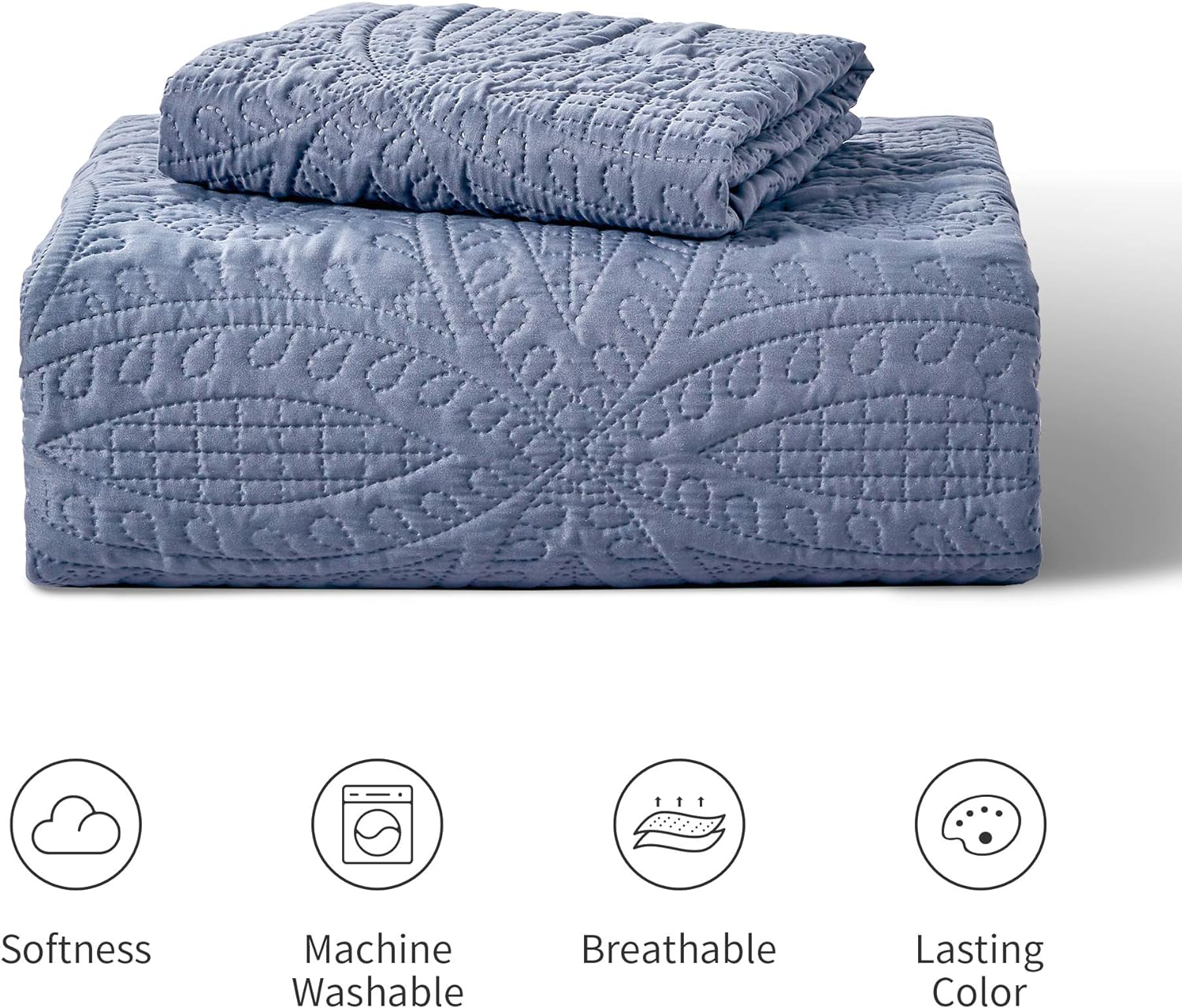Love's cabin Quilts for Queen Bed Blue Bedspreads - Soft Bed Summer Lightweight Bedspread Comforter - Modern Style Coin Pattern Coverlet for All