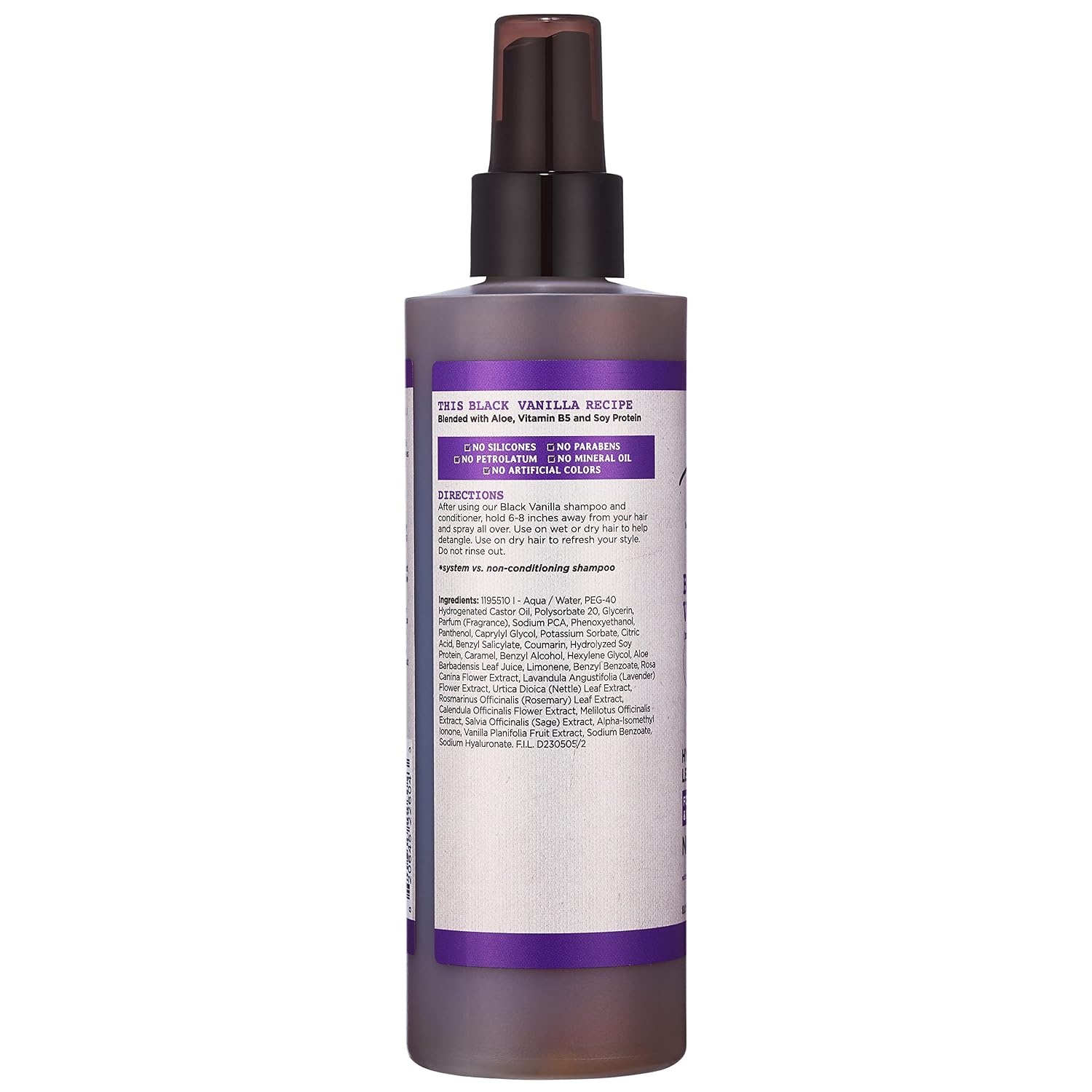 Carol's Daughter Black Vanilla Leave In Conditioner for Curly, Wavy or Natural Hair, Moisturizing Hair Care for Dry, Dull or Brittle Split Ends, 8 Fl Oz