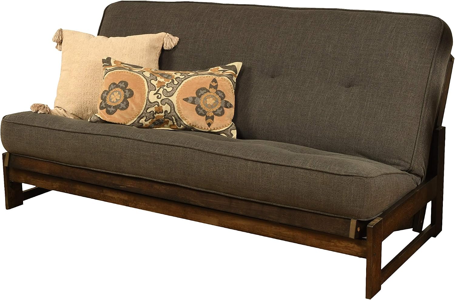 Kodiak Furniture Aspen Futon Set with Reclaim Mocha Finish, Suede Black