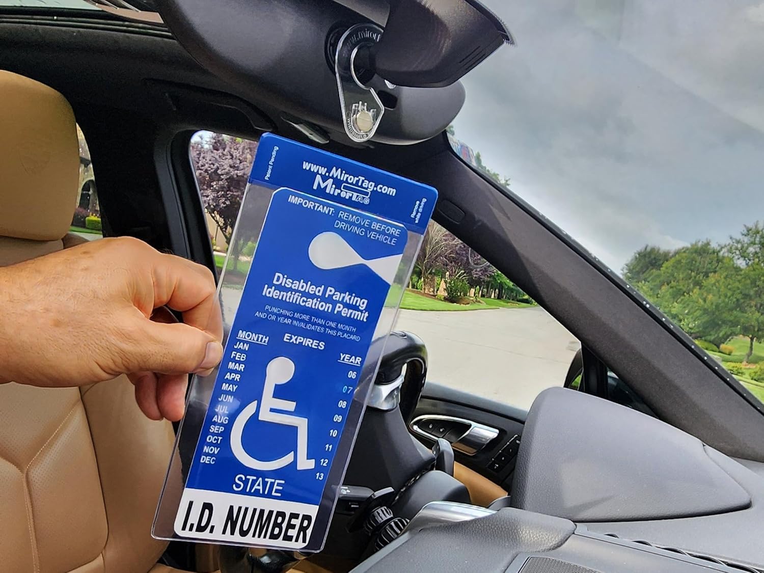 Silver by JL Safety- Handicap Parking Placard Holder, Magnetically Display & Put Away Your Disabled Permit Tag with Eyes Closed. Made in USA