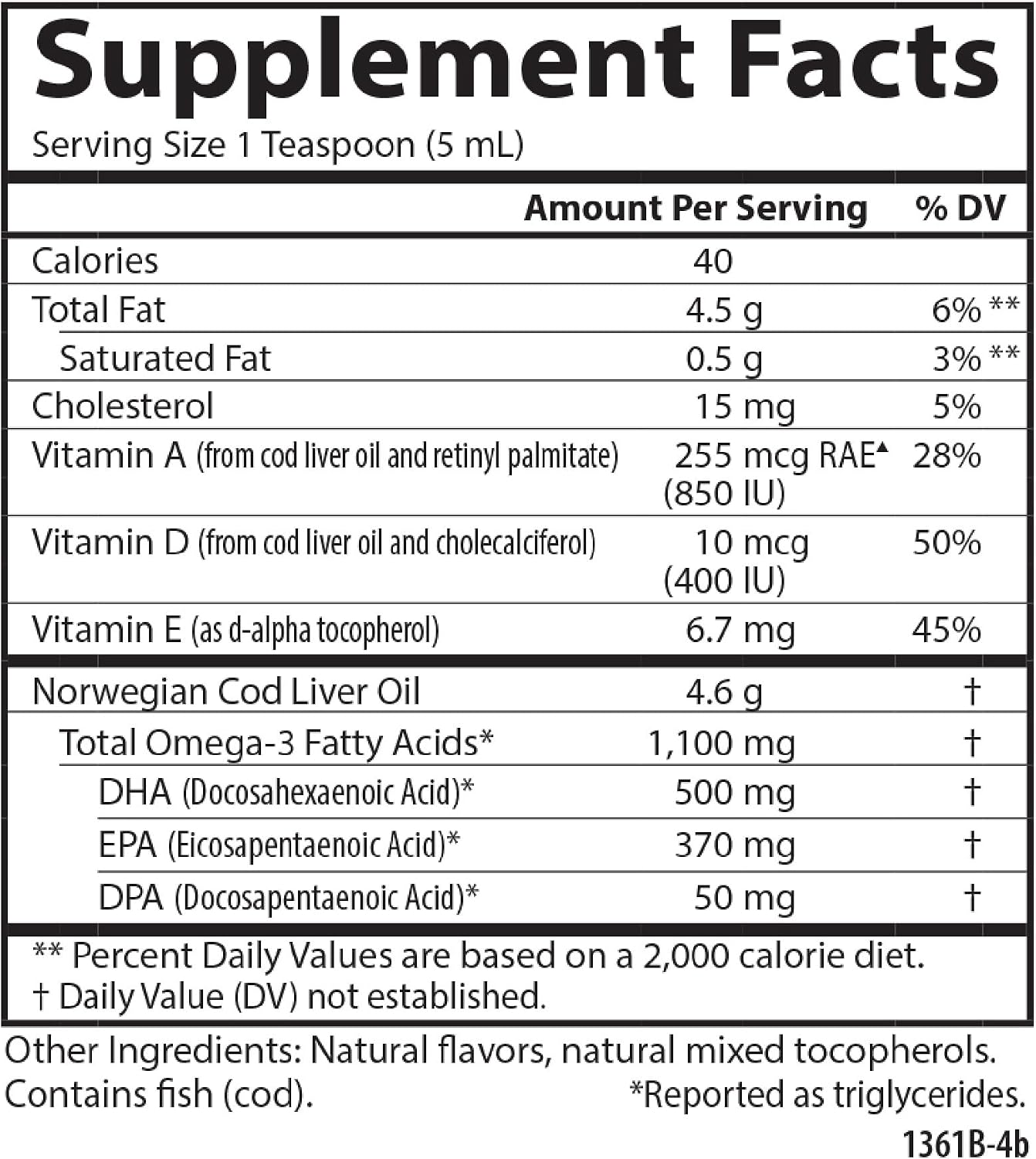 Carlson Cod Liver Oil, 1100 mg, Omega-3s, Lemon, 500 mL (16.9 Fl Oz) | plus Vitamins A and D3; Wild Caught Norwegian Arctic Cod Liver Oil; Sustainably Sourced Nordic Fish Oil Liquid