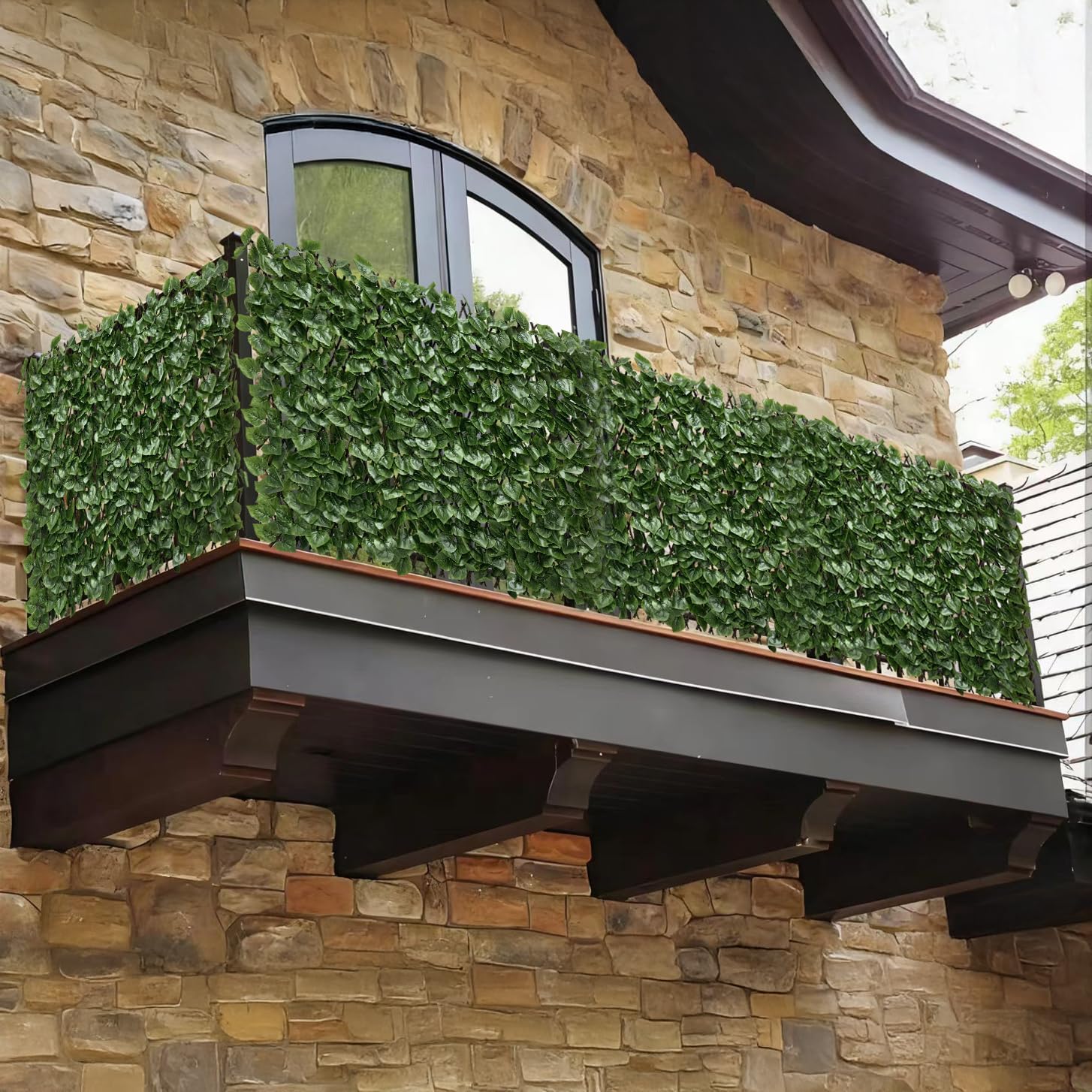 Expandable Fence Privacy Screen for Balcony Patio Outdoor,Decorative Faux Ivy Fencing Panel,Artificial Hedges (Single Sided Leaves)……