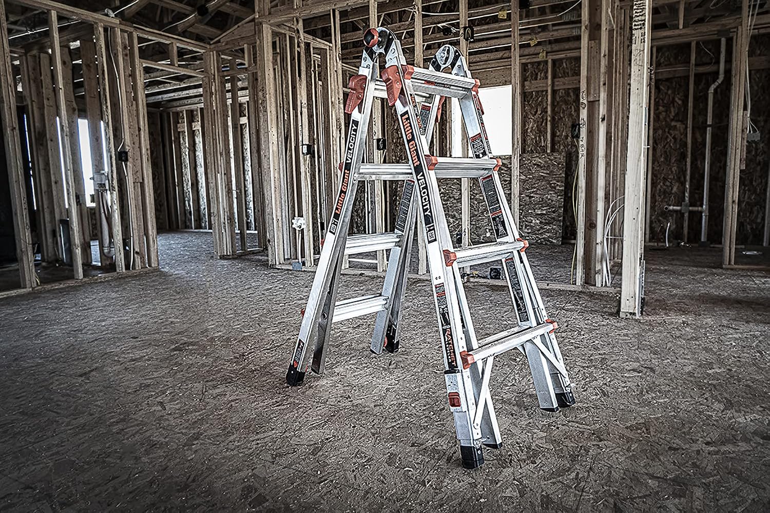 Little Giant Velocity, Aluminum Ladder, 14 ft Reach, 15413-001 | Telescoping Multi-Position Ladder with Extension, A-Frame, 90-Degree & Trestle Modes, 300 lbs. Rating
