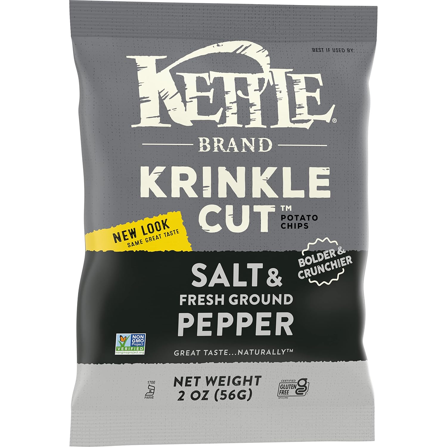 Kettle Brand Krinkle Cut Salt and Fresh Ground Pepper Potato Chips, 13 Oz