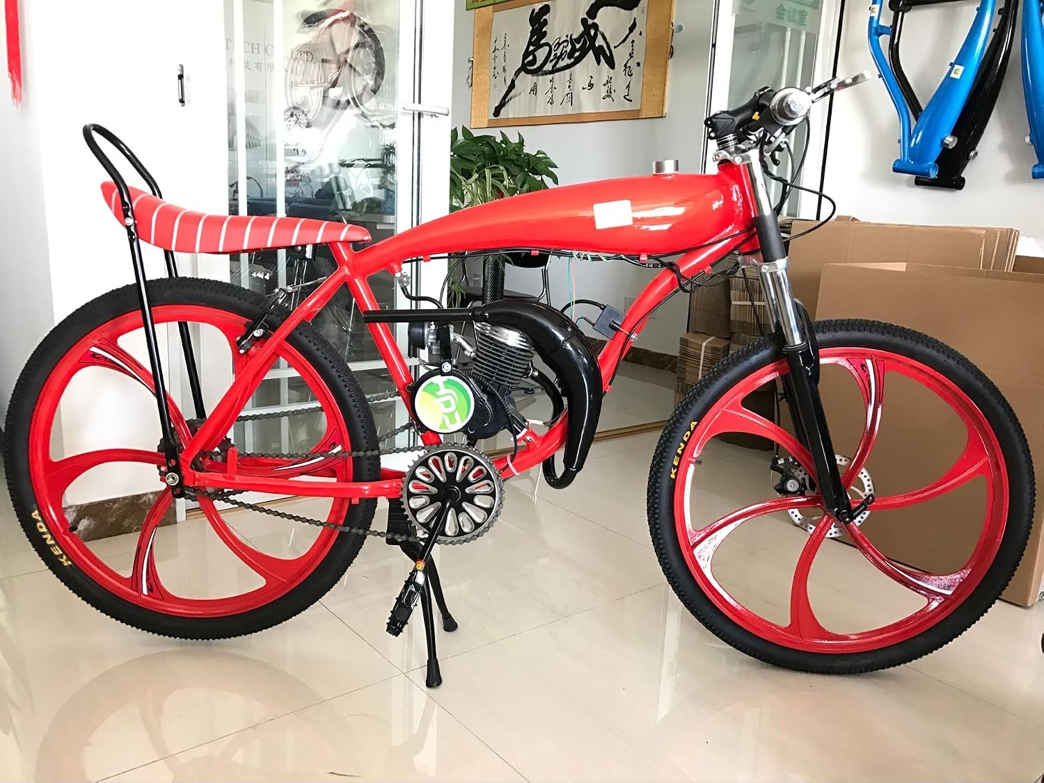 Banana Saddle Seat for Bicycle w/Frame Equipped | 2 stroke 66cc/80cc, Gas Motorized Bicycle, Tricycle, E-bike, MTB