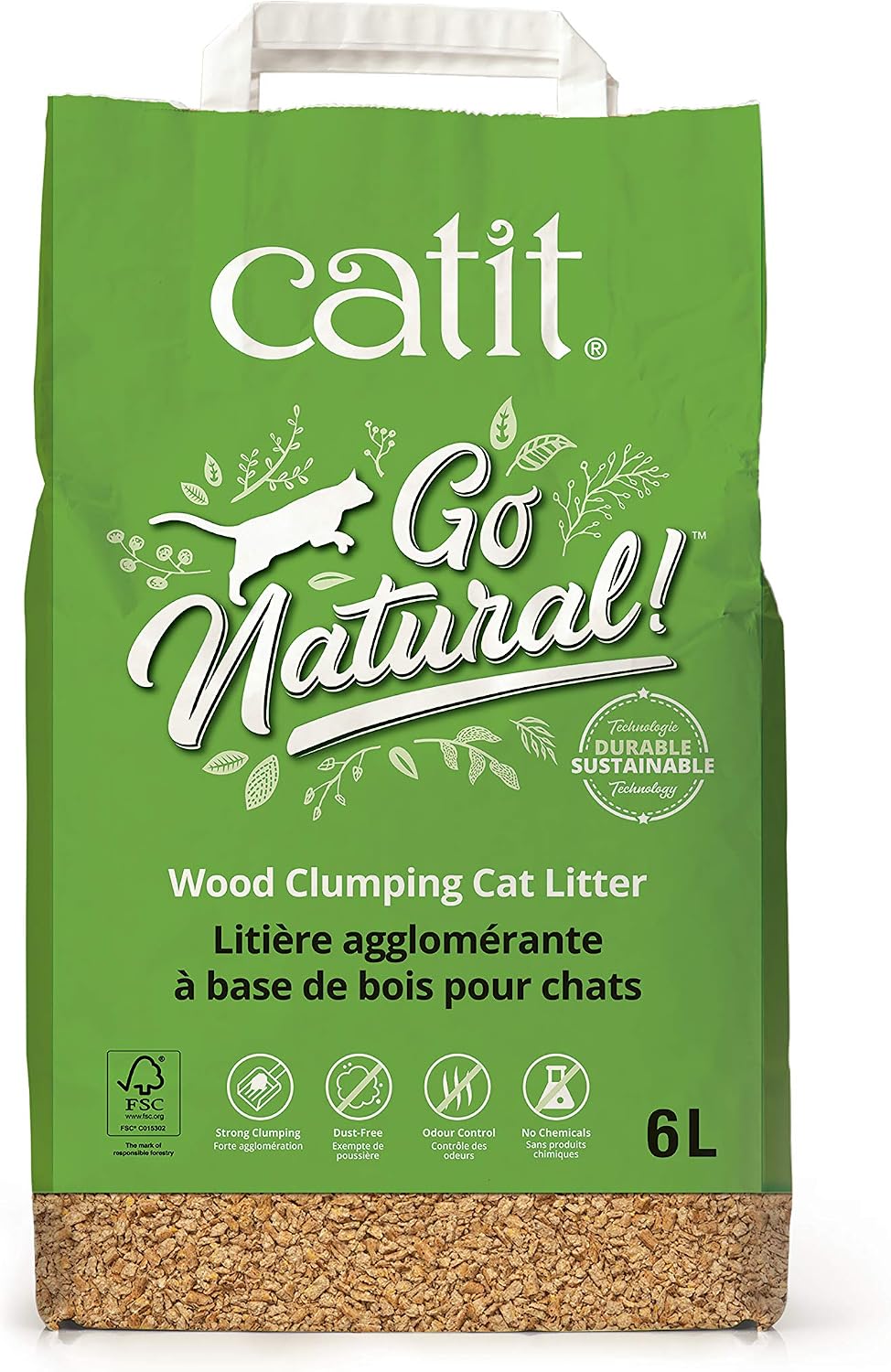 Catit Go Natural Wood Clumping Cat Litter 6.4 lb
