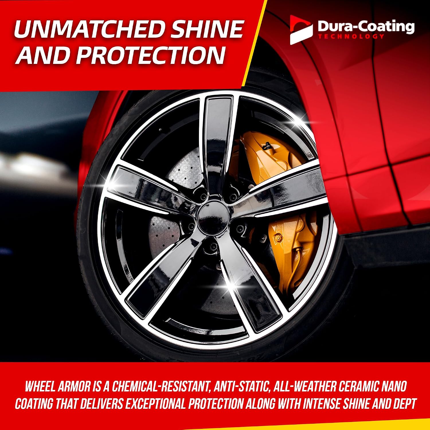 Dura-Coating Wheel Armor Nano Coating - Ceramic Coating Spray for Car Wheels, Metal, Paint, Plastic & Glass - Detailing Spray Repels Water, Dirt