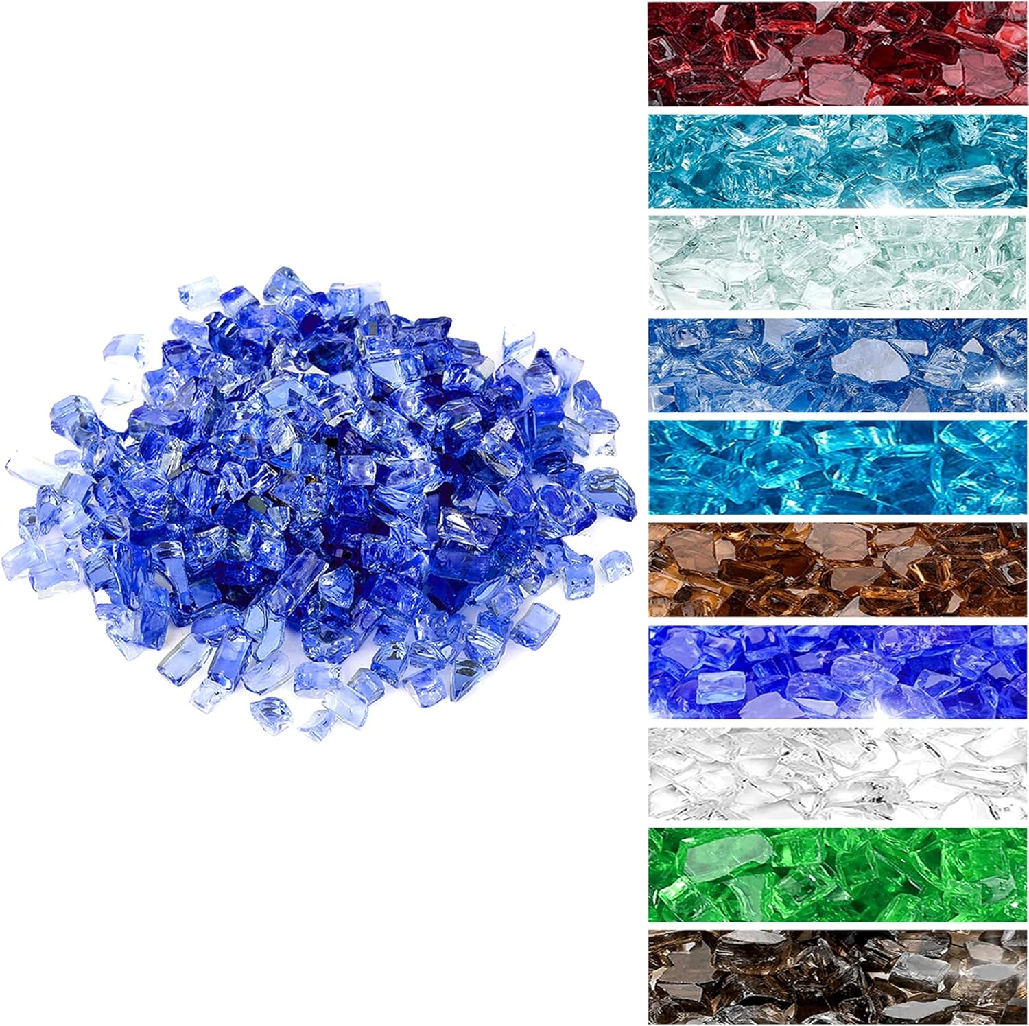 Onlyfire 10 lbs Fire Glass Rocks for Gas Propane Fire Pit and Fireplace