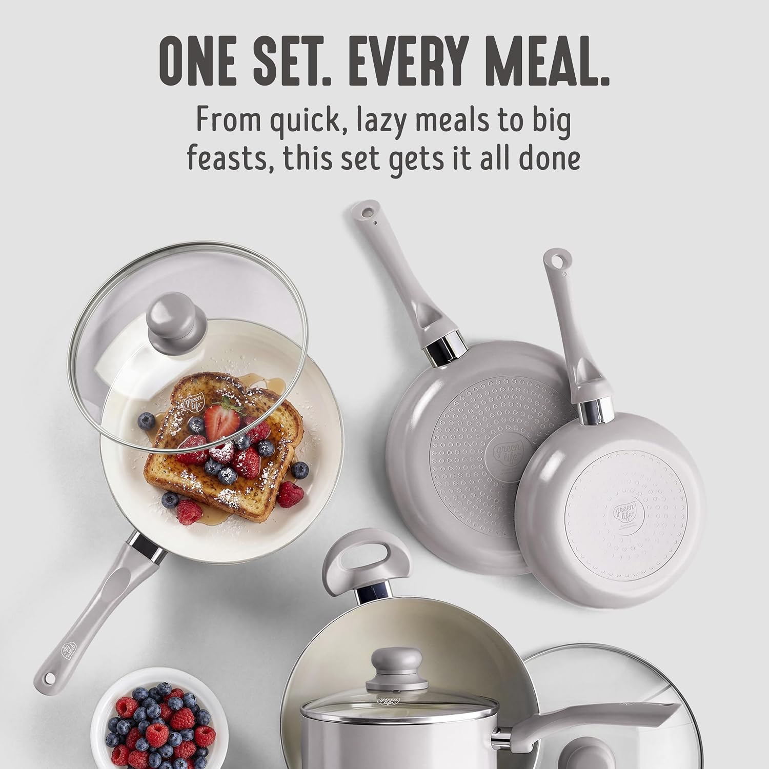GreenLife 16 Piece Ceramic Nonstick Pots & Pans Cookware Set, Turquoise | PFAS-Free Ceramic Nonstick, Stockpot, Frying Pans, Saucepans, Sauté Pan, Stay-Cool Handles, Dishwasher & Oven Safe up to 350F
