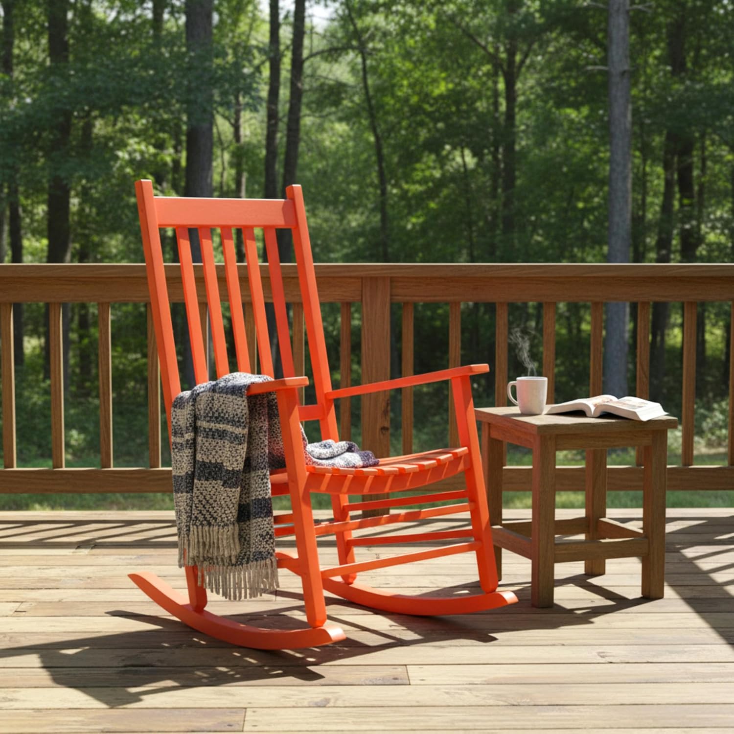 Shine Company 4332WT Vermont Porch Rocker, White (2nd Gen)