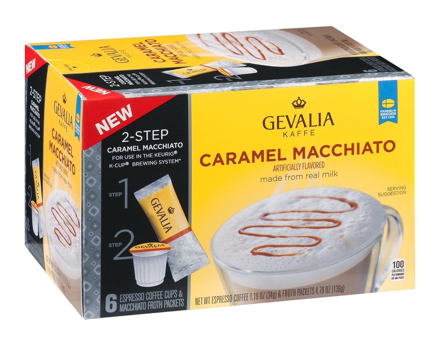 Gevalia K‐Cup® Coffee Pods & Froth Packets Kit, 6 ct, Cappuccino Espresso