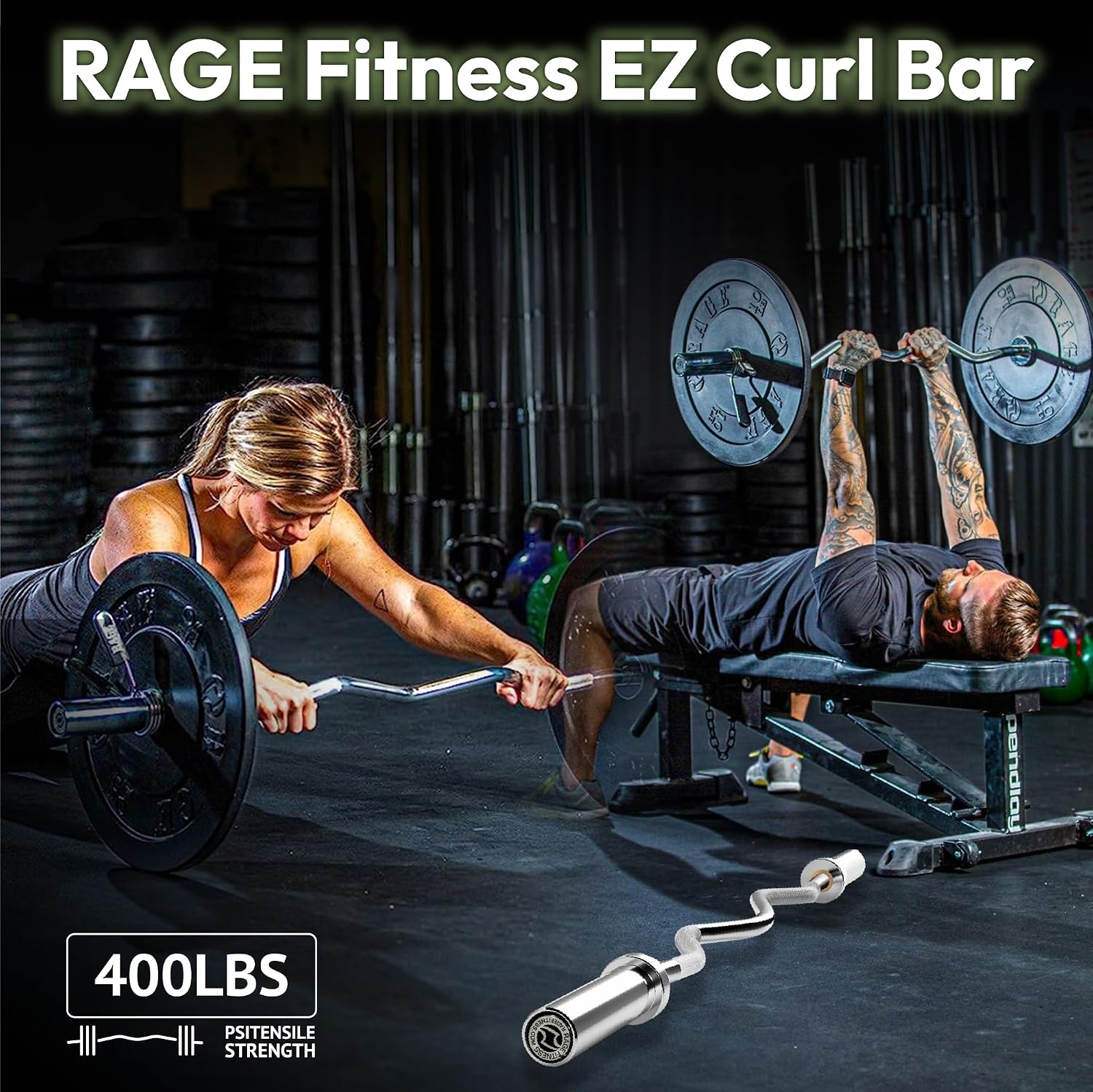 EZ Curl Bar, Alloy Steel Chrome, 47 inch 17lbs Weight, 400lbs Capacity