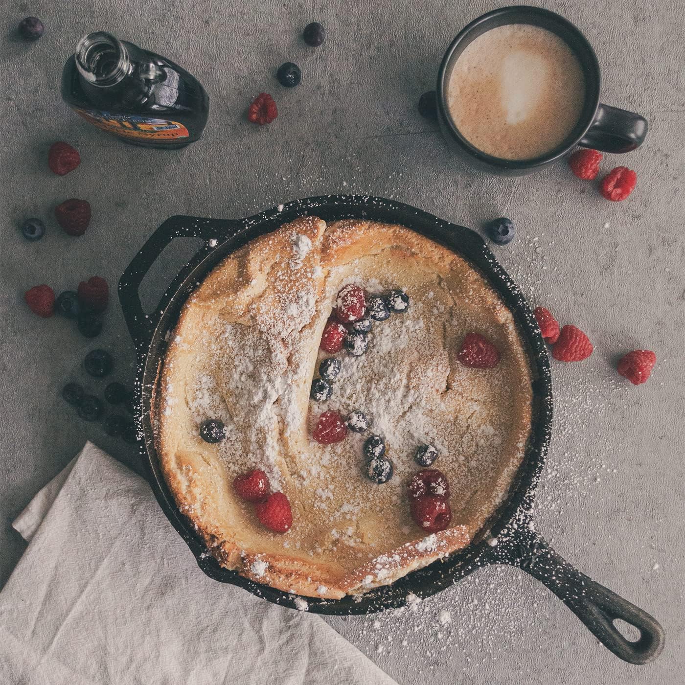 12 Inch Round Large Pre-Seasoned Cast Iron Skillet