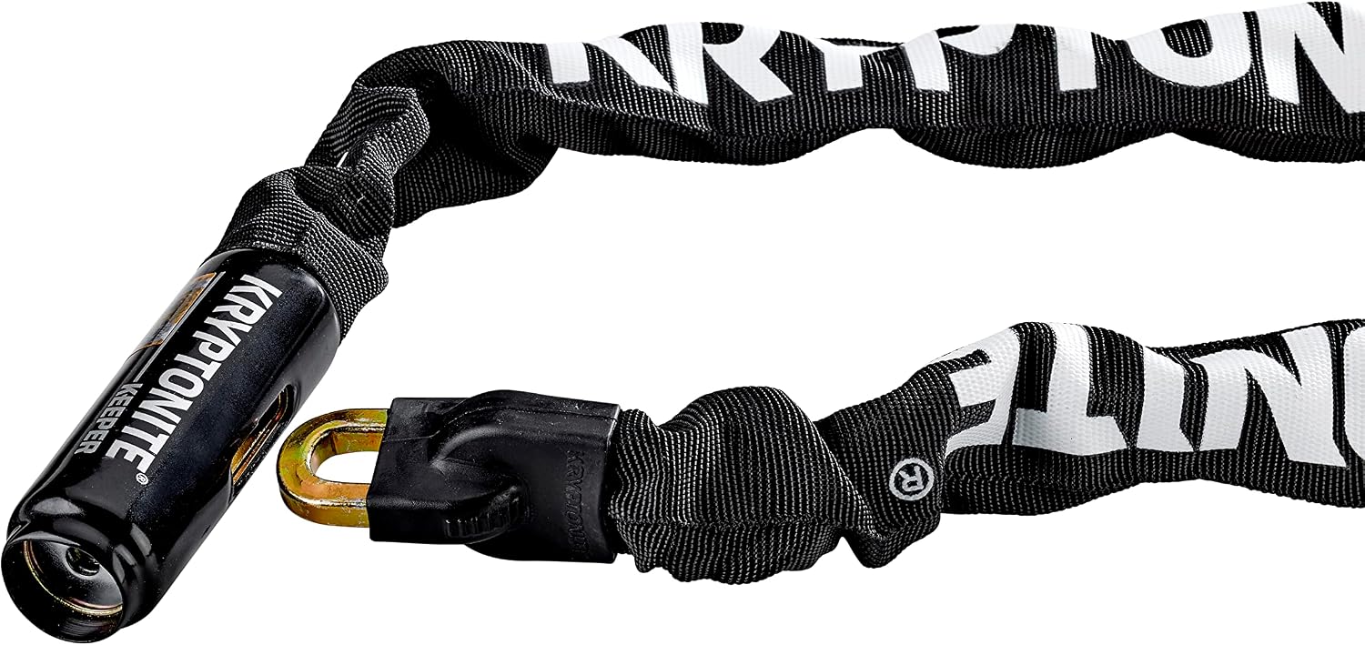Kryptonite Keeper 712 Bike Chain Lock, 4ft Heavy Duty Anti-Theft Lock | Weather-resistant, 120cm long, hardened steel 7mm links, 2 keys