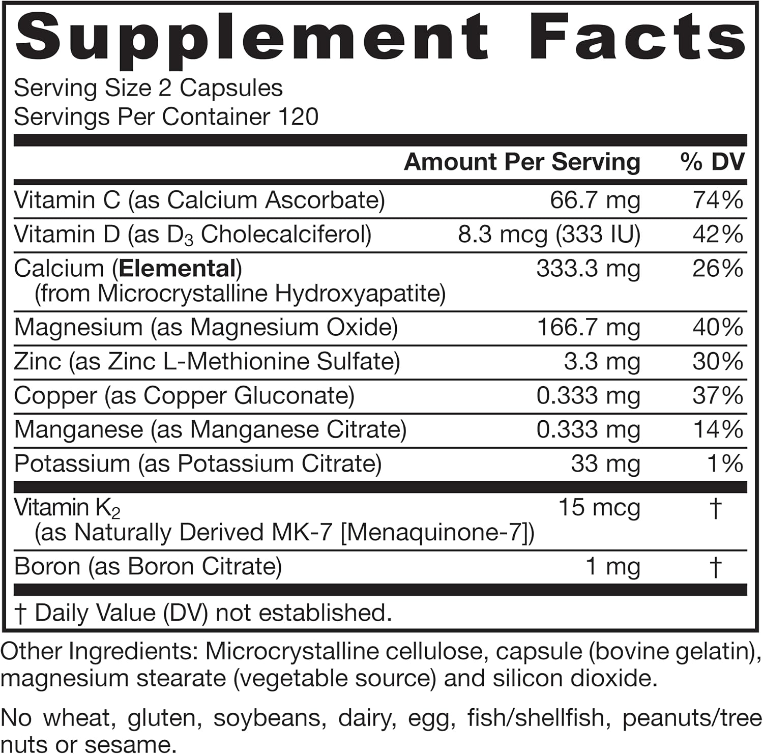 Jarrow Formulas BoneUp, 1,000mg Calcium Per Day, 240 Capsules | Bone Density Support, MCHA Calcium, Vitamins D3 & K2, Provides Skeletal Nutrition, Strong Bone Support, 40 Day Supply