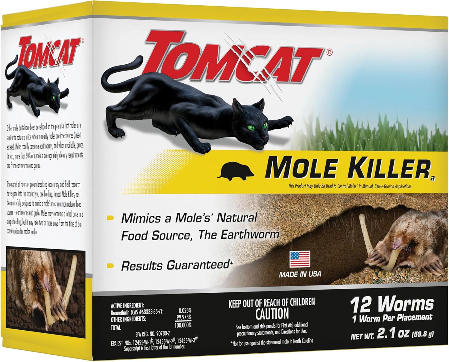 Tomcat Mole & Gopher Repellent Granules, 4 lbs. | Mole Repellent Granules Formulated with Castor Oil, For Lawns