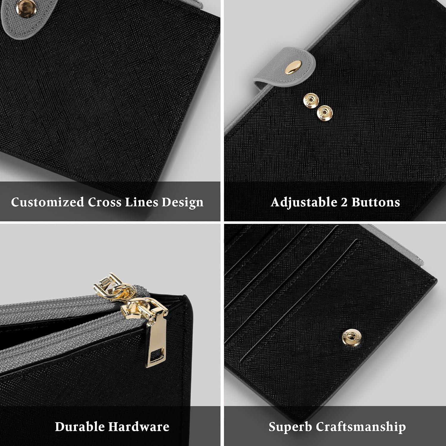 Travelambo RFID Wallet Women Large Size Bifold Multi Card Wallet Case with Zipper Pocke Credit Card Holder for Women