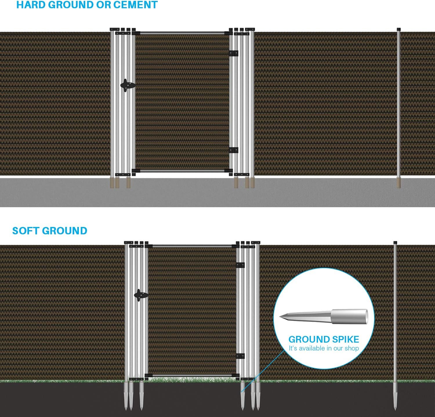 Patio Pool Fence Gate for Inground Pools with Privacy Fence Gate Door for Garden Deck Backyard Chicken Dog Outdoor Security Gate Removable 6’ H X