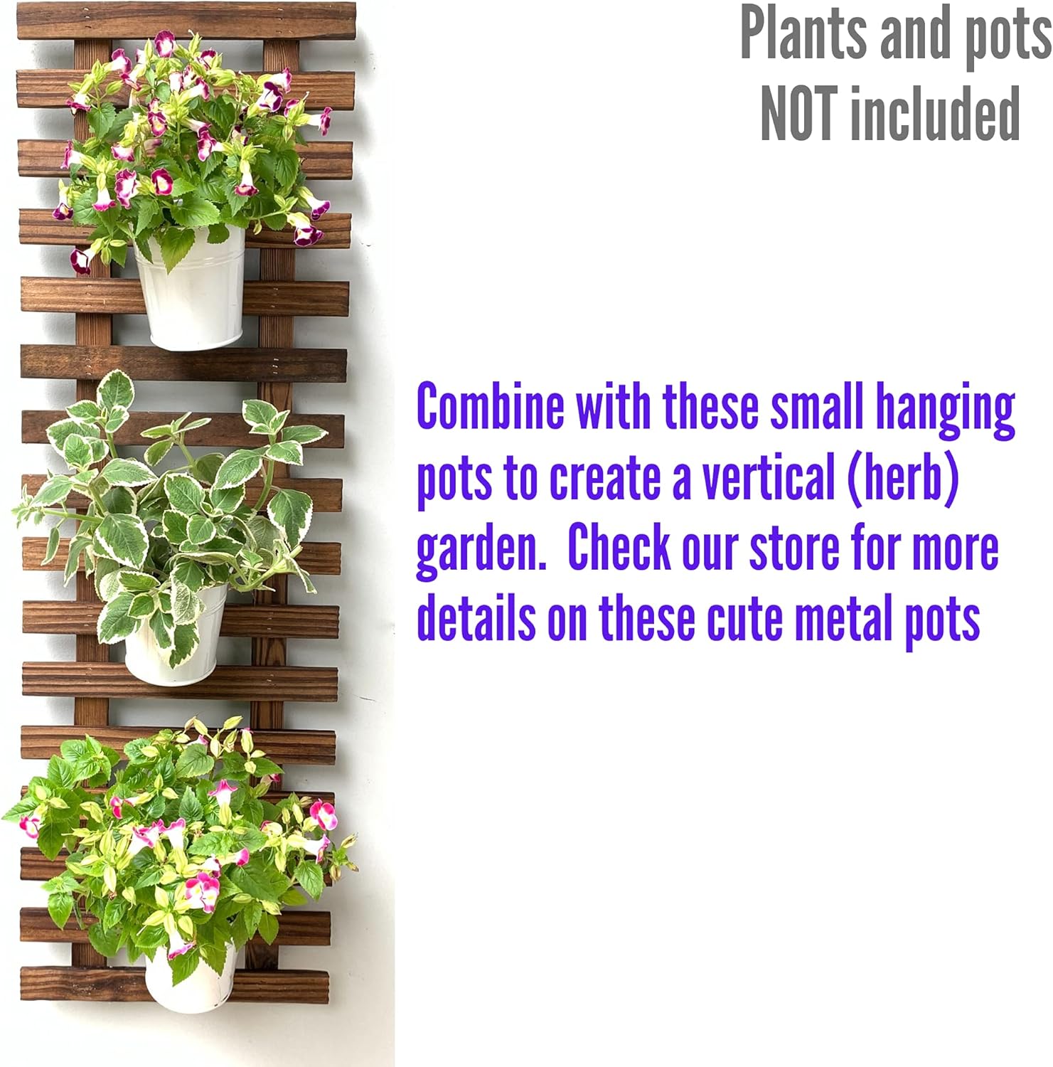 ShopLaLa Wall Planter (60cm, 2 Pack) Hanging Planters for Indoor Plants