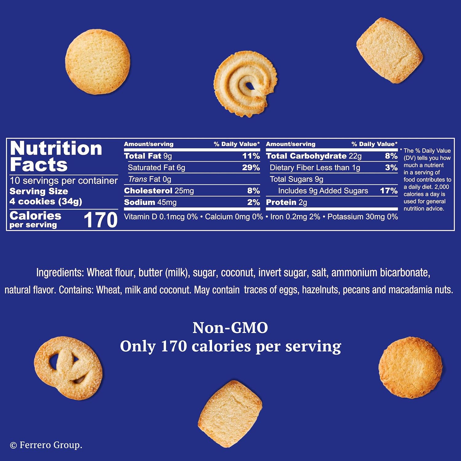 Royal Dansk Butter Cookies, Premium Assorted Cookies Made with Real Butter, Great for Sharing and Hosting, 12 oz