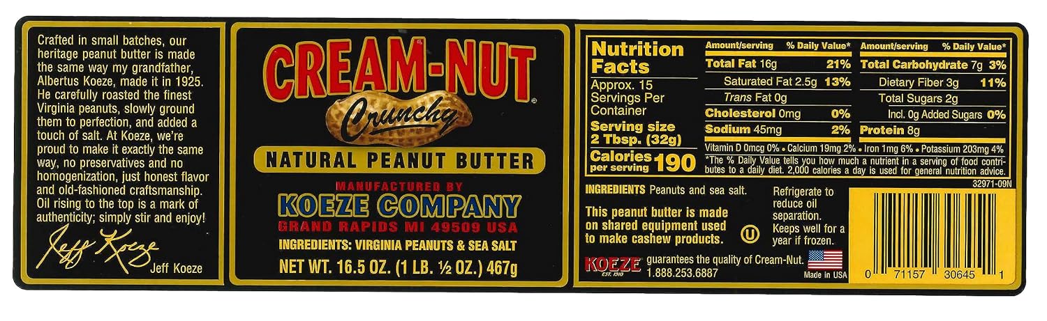 Cream-Nut Crunchy Natural Peanut Butter