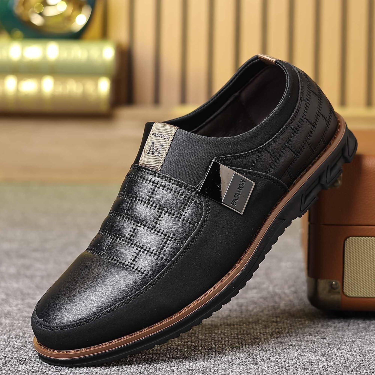COSIDRAM Mens Casual Shoes Dress Sneakers Loafers Comfort Walking Shoes | Lightweight slip-on for hassle-free wear. Cloud-like comfort, sock-friendly fit for daily & semi-formal occasions.