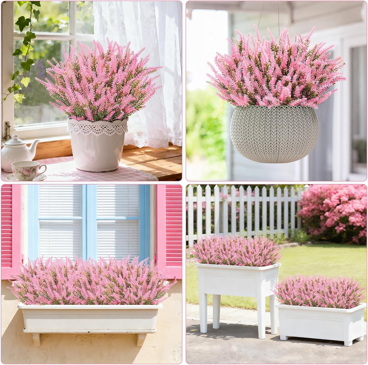10 Bundles Fake Flowers Artificial Lavender Plants, Purple