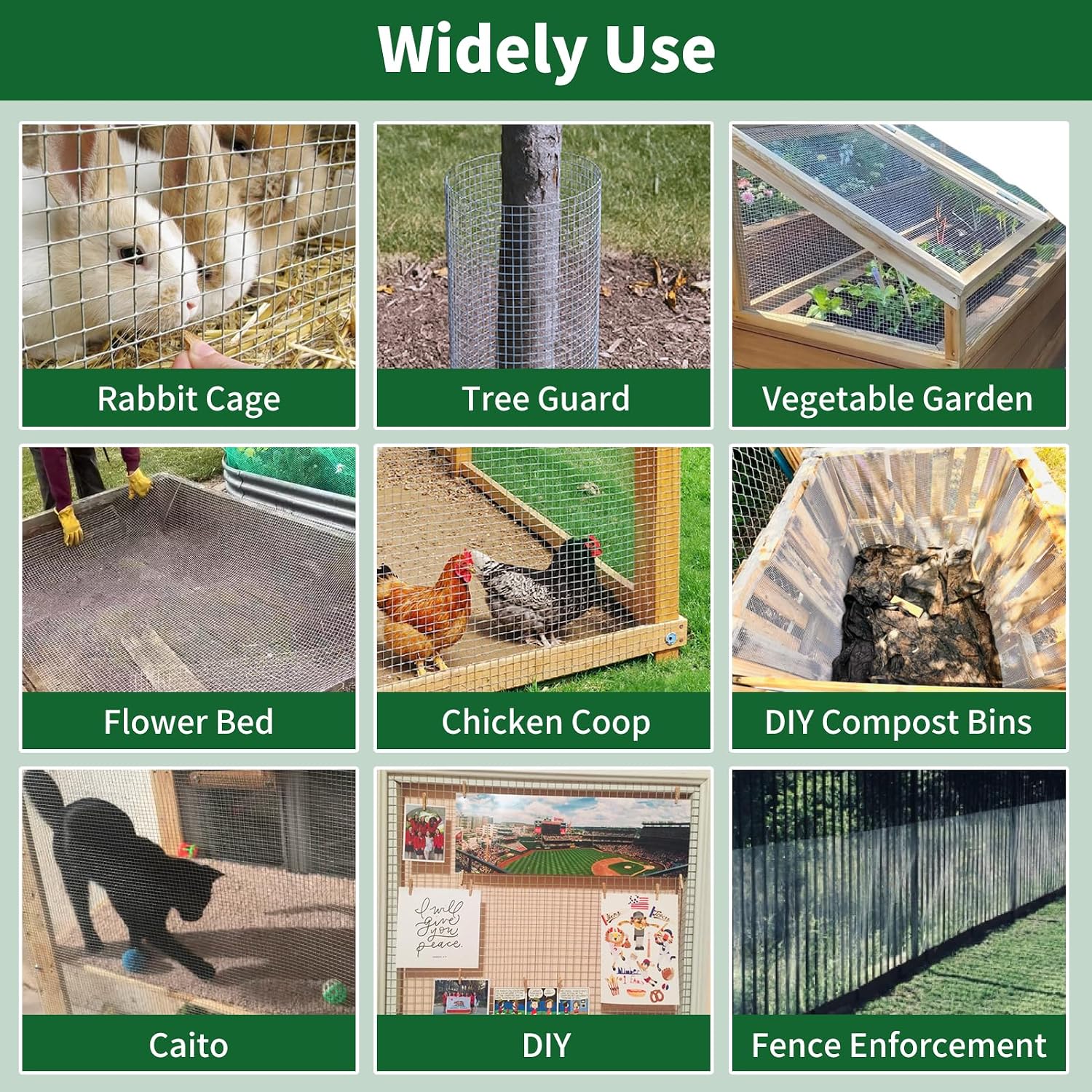 Amagabeli Hardware Cloth 1/2 inch 36 x 100 ft 19 Gauge Chicken Wire Fence Hot-Dipped Galvanized After Welding Welded Wire Fencing Mesh Roll Garden Plant Support Poultry Rabbit Cage Snake Gopher