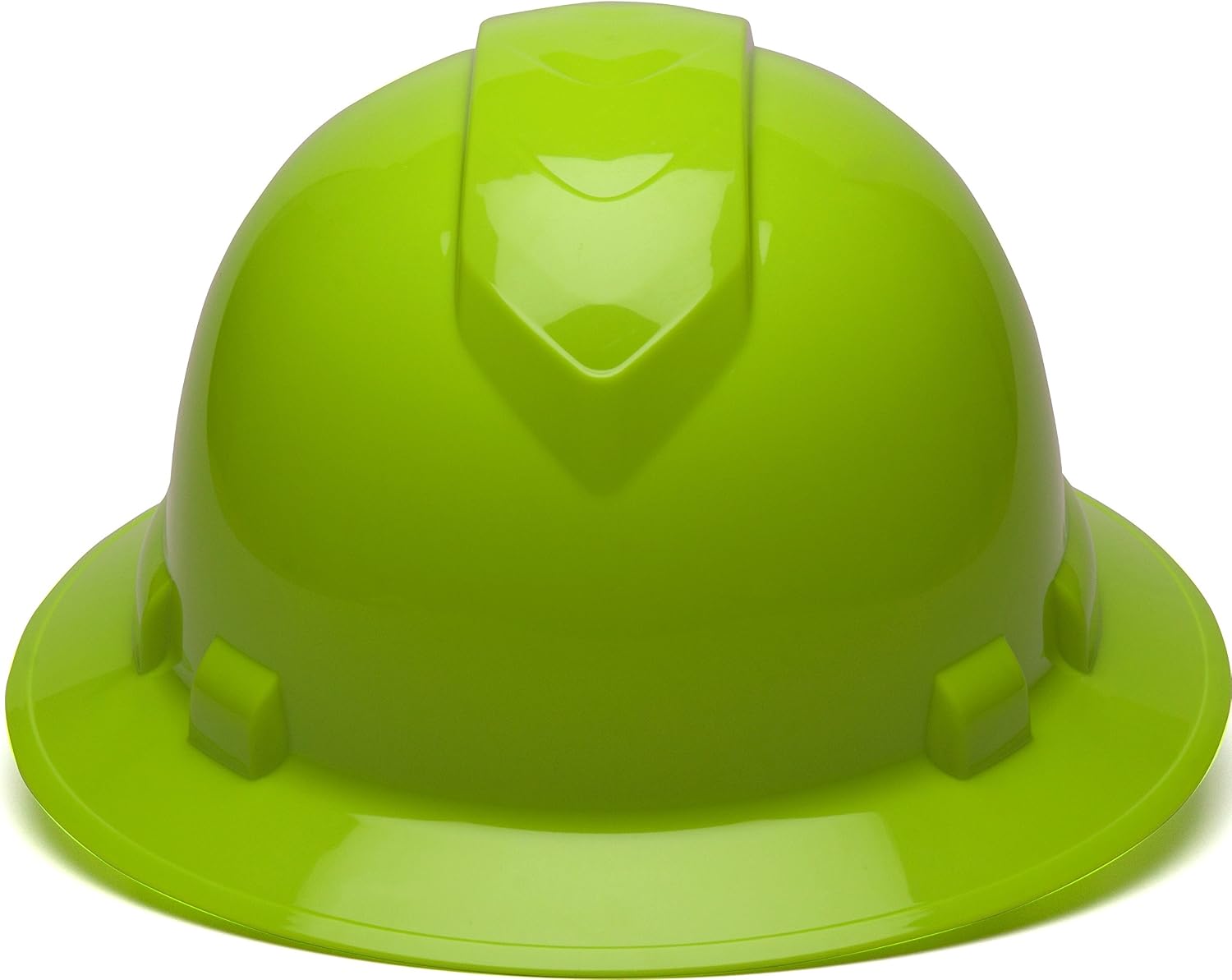 Pyramex Ridgeline Full Brim Hard Hat 4 Point Ratchet White | Full-brim sun & rain protection, HDPE shell, Ratchet suspension, Construction & utility, ANSI Z89.1 Type I Class C/G/E
