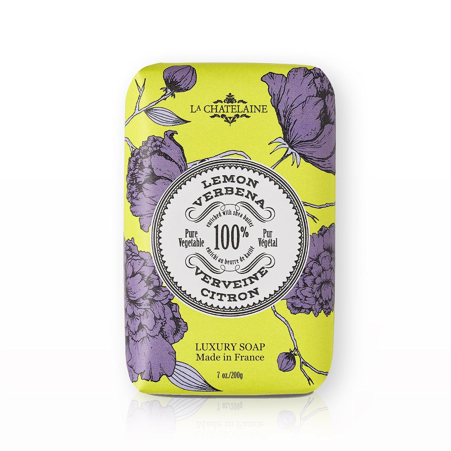 La Chatelaine Luxury Exfoliating Bar Soap | Natural Shea Formula (Sweet Almond, 7 oz)