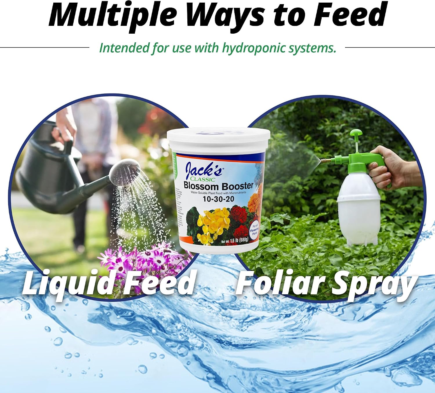 Jack's Classic 10-30-20 Blossom Booster Water-Soluble Fertilizer, 4lb | Powdered Plant Food, Targeted Micronutrient Package, Increases Bloom Color & Quantity, Liquid Root & Foliar Feeding