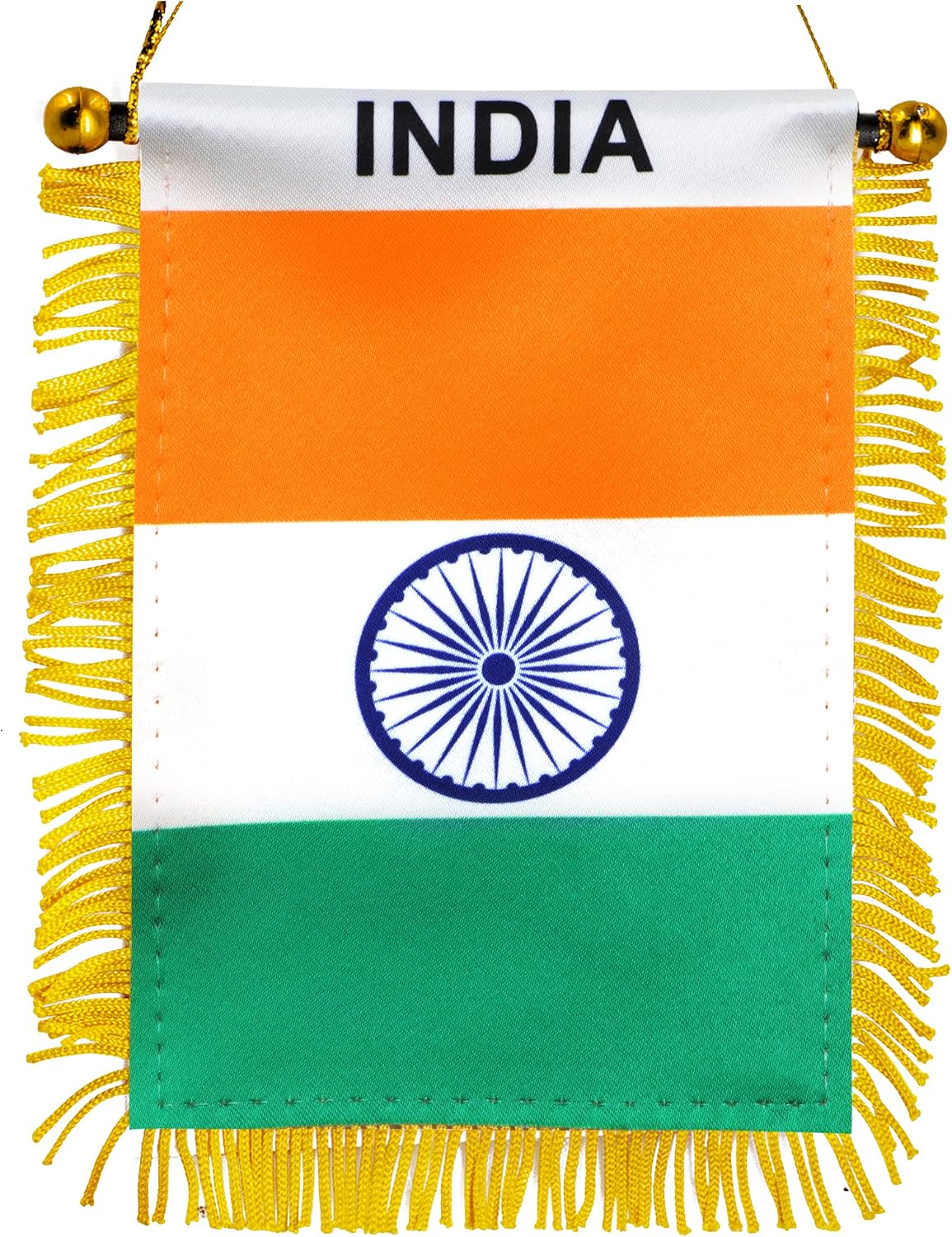 Anley 4 X 6 Inch Nicaragua Fringy Window Hanging Flag - Mini Banner & Car Rearview Mirror Décor - Fringed Nicaraguan Hanging Flag with Suction Cup