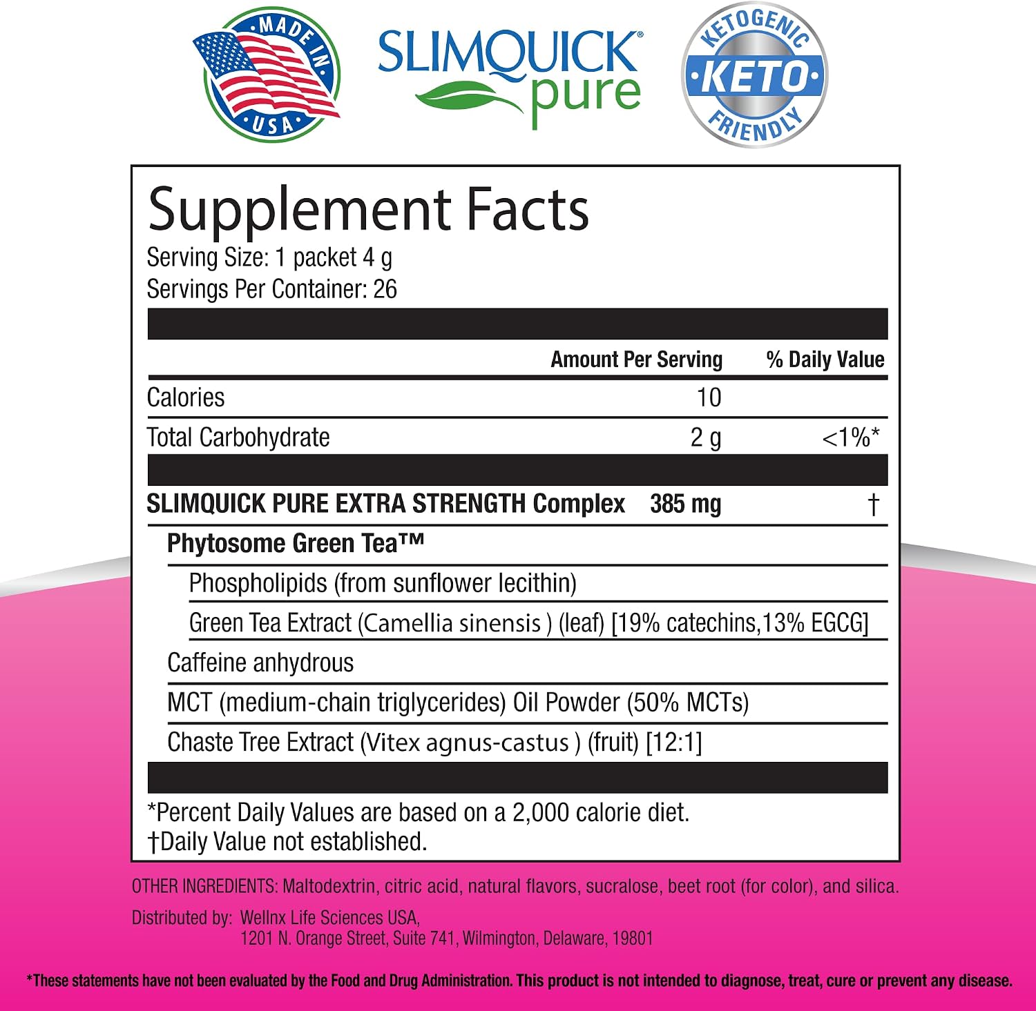 Slimquick Pure 3x Extra Strength Mixed Berry Drink Mix for Women to Help Achieve Weight Goals, Helps Metabolism, Keeps Full for Longer with Green Tea, Caffeine, Chaste Tree, Rhodiola Extract, 26 Count