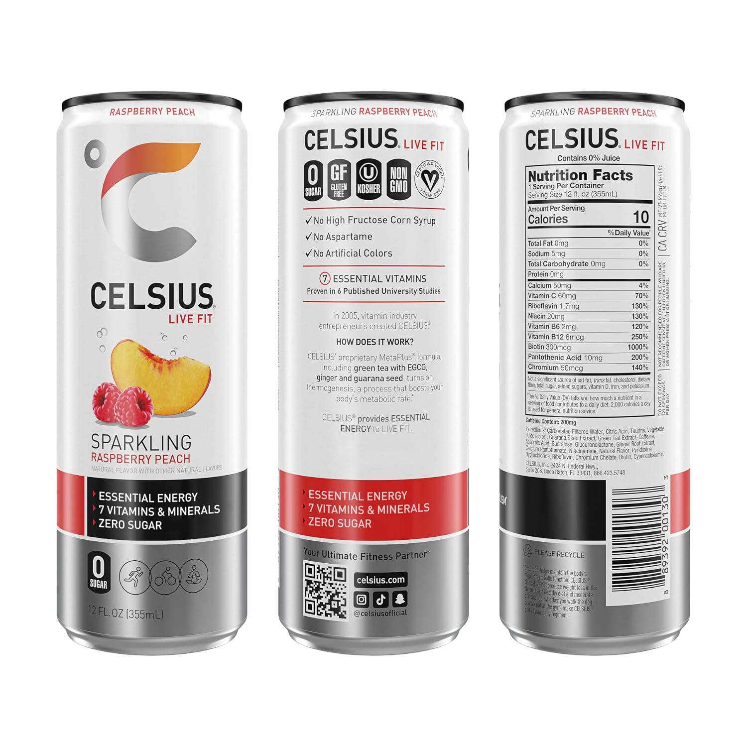 CELSIUS Sparkling Cola, Sugar Free Energy Drink, 12 Fl Oz (Pack of 12)