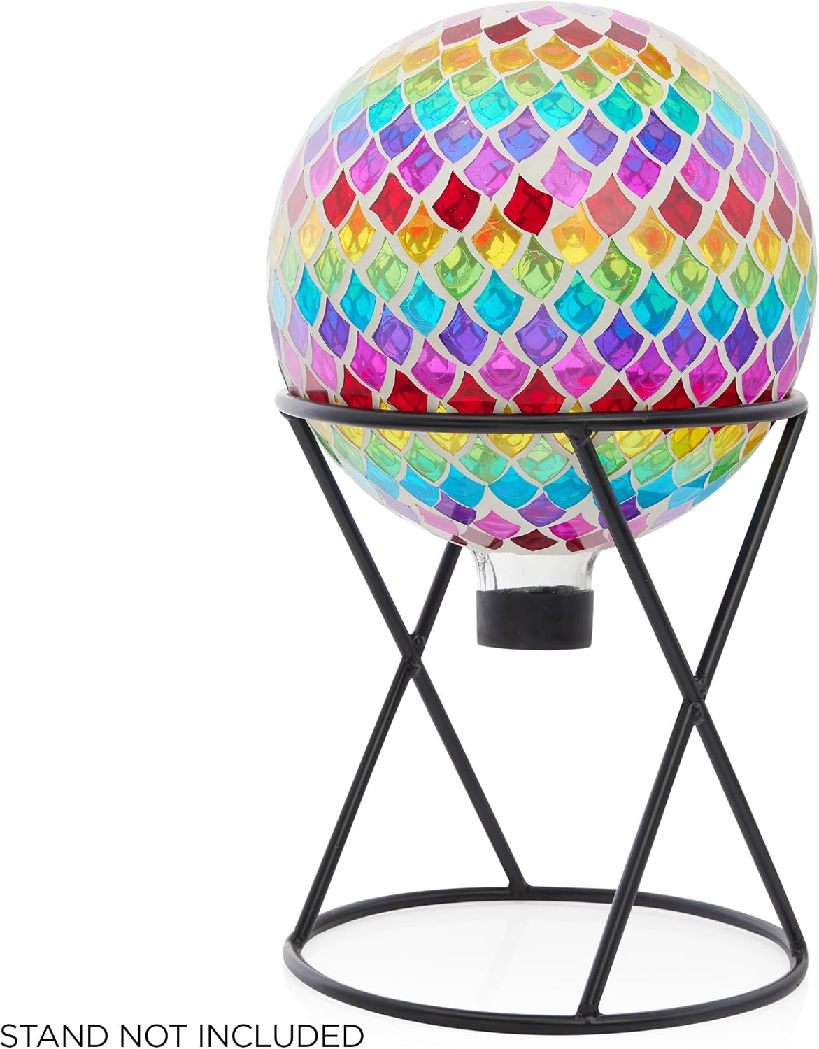 Alpine Corporation 10" Diameter Indoor/Outdoor Glass Mosaic Gazing Globe Yard Decoration, Purple Pearlized Petals Design