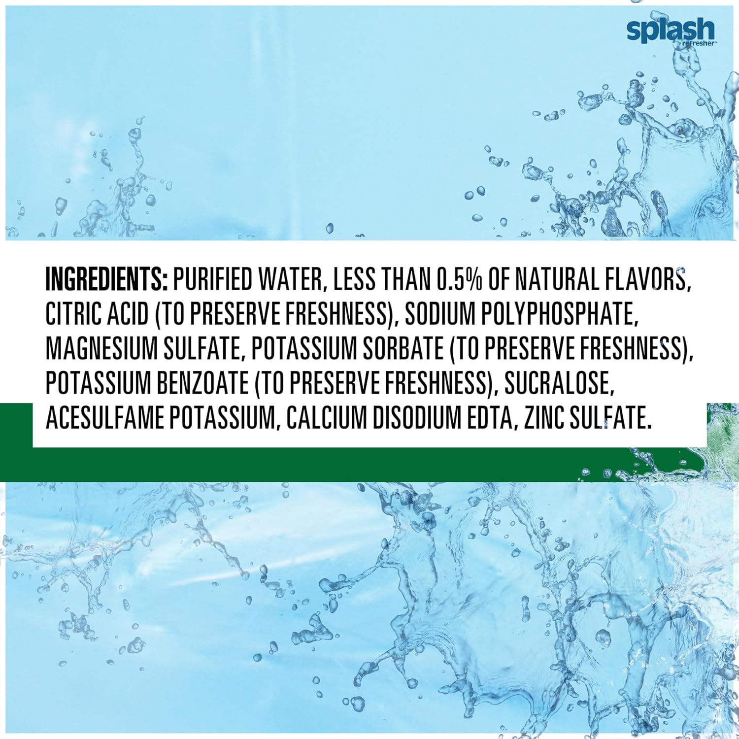 SPLASH REFRESHER Flavored Water Bottles, Lemon - 6 Pack | Refreshing Flavored Bottled Water with Electrolytes - Zero Sugar & Zero Calories - 16.9 Fl Oz