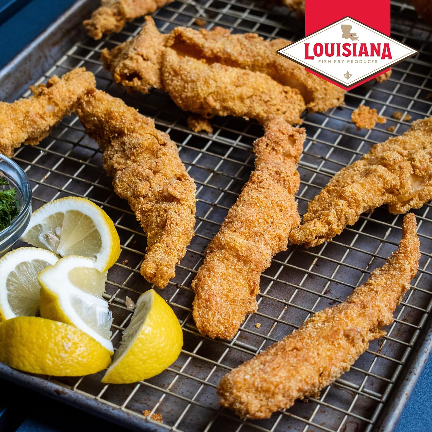 Louisiana Seasoned Fish Fry Seafood Breading Mix Half Gallon