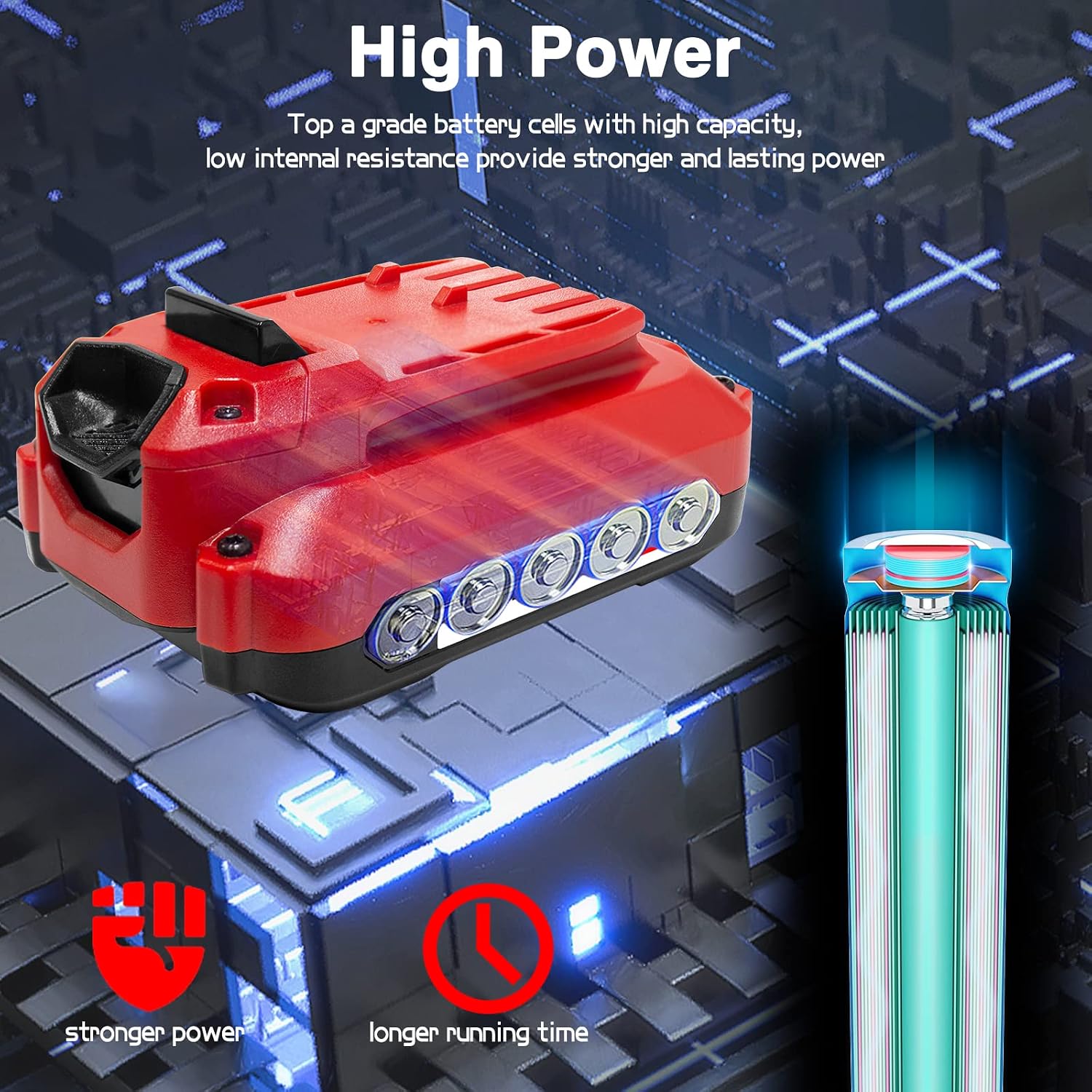 DTK 2Pack 3.5Ah Battery Replacement for Craftsman 20V Battery CMCB201 CMCB202 CMCB202-2 CMCB204 CMCB204-2 V20 Cordless Tool Battery