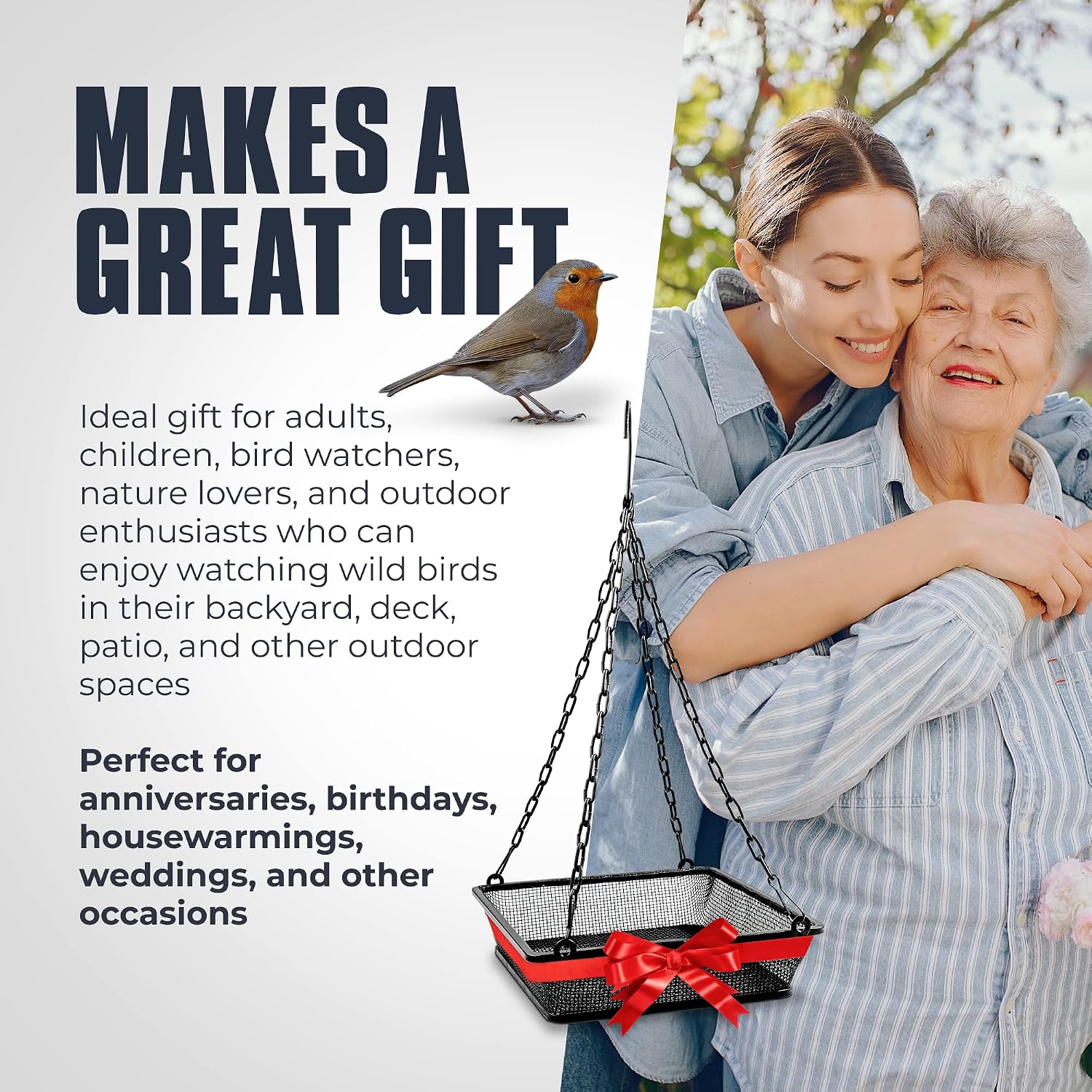 Monarch Abode Hanging Hummingbird Feeders for Outdoors – Single Handcrafted Hanging Glass Hummingbird Feeder with Red Bowl & Perch