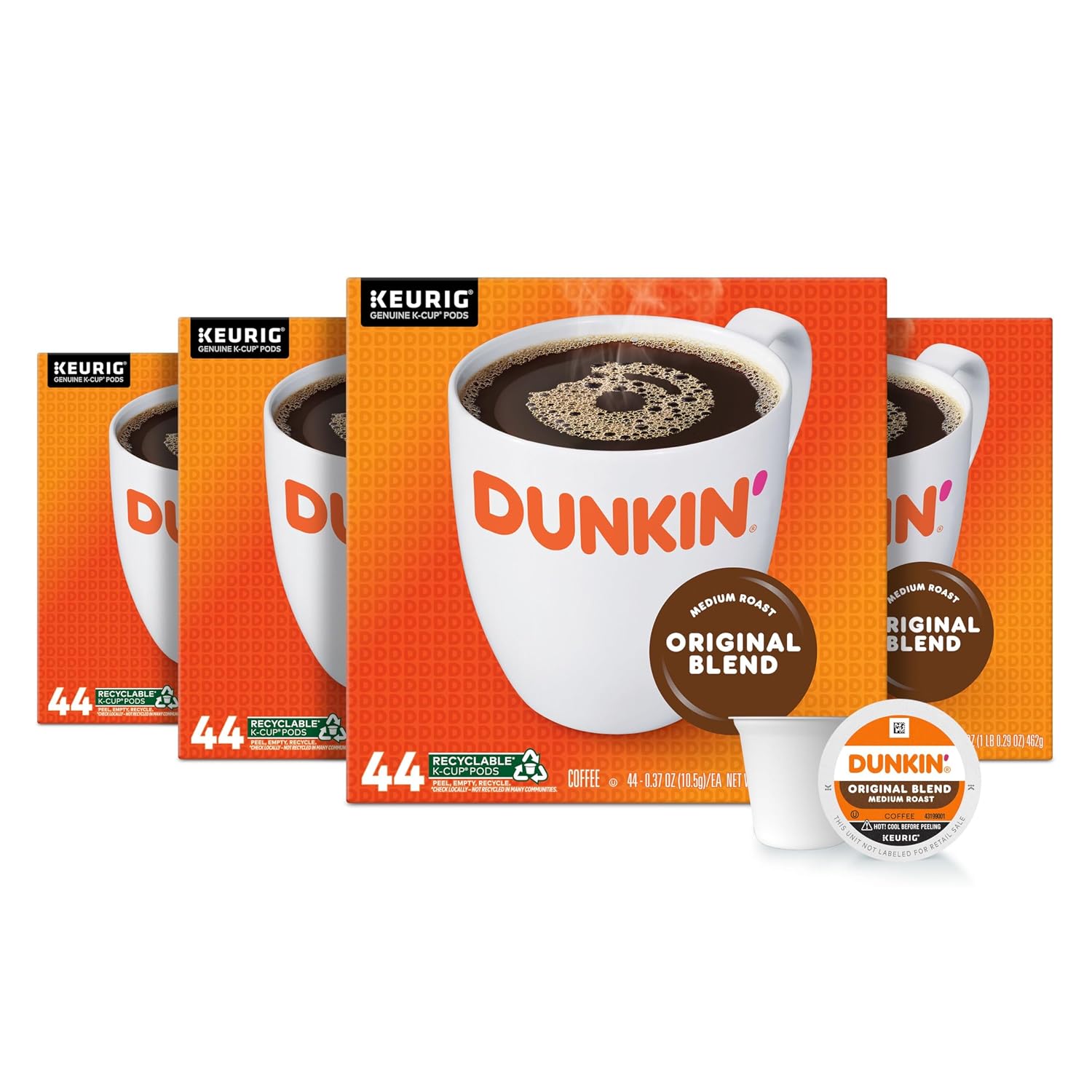 Dunkin’ Original Blend Medium Roast Coffee, Keurig K-Cup Pods, 10 Count Box