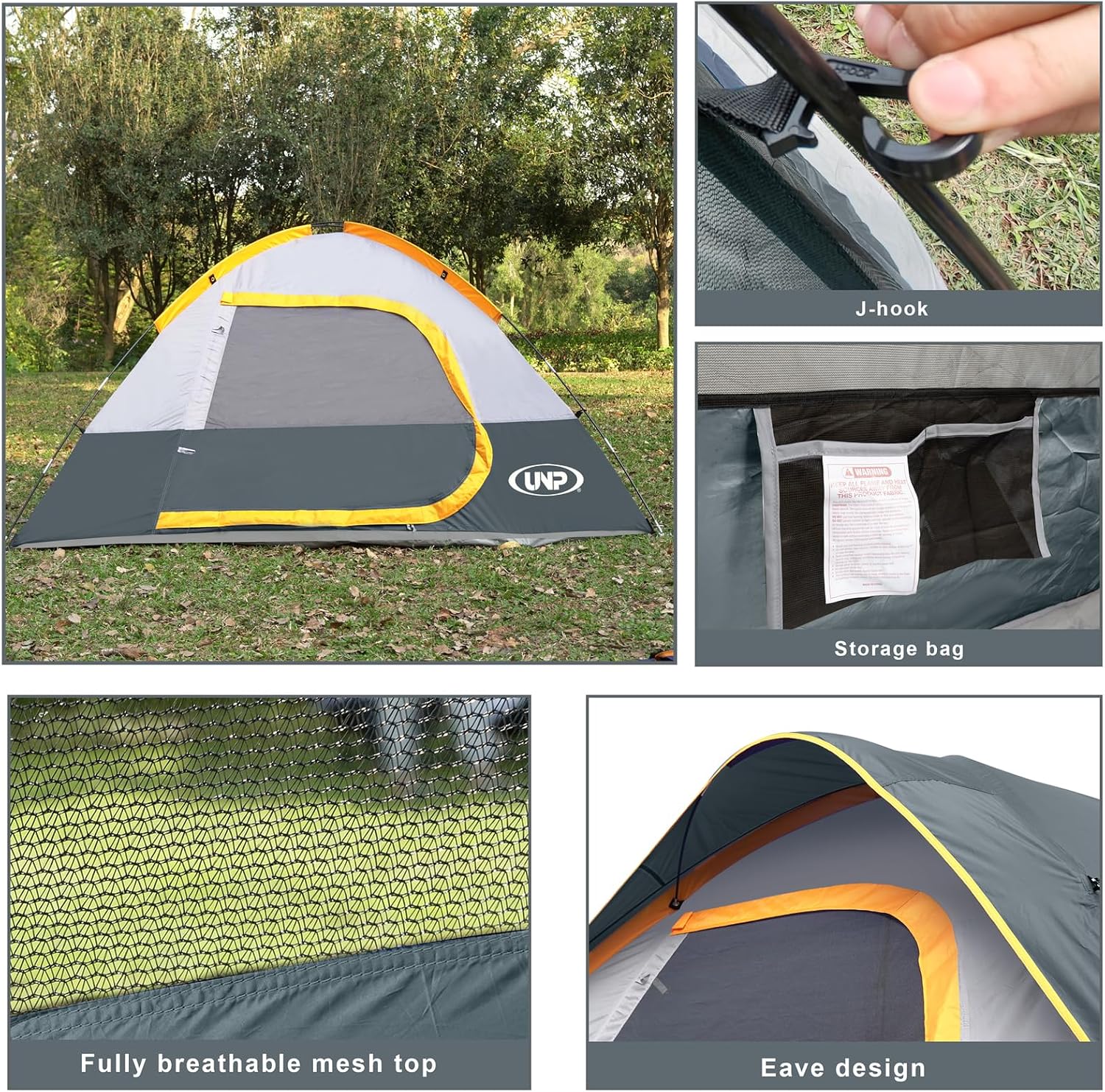 Camping Tent 2-4 Person, Waterproof Windproof Tent with Rainfly Easy Set up-Portable Dome Tents for Camping…