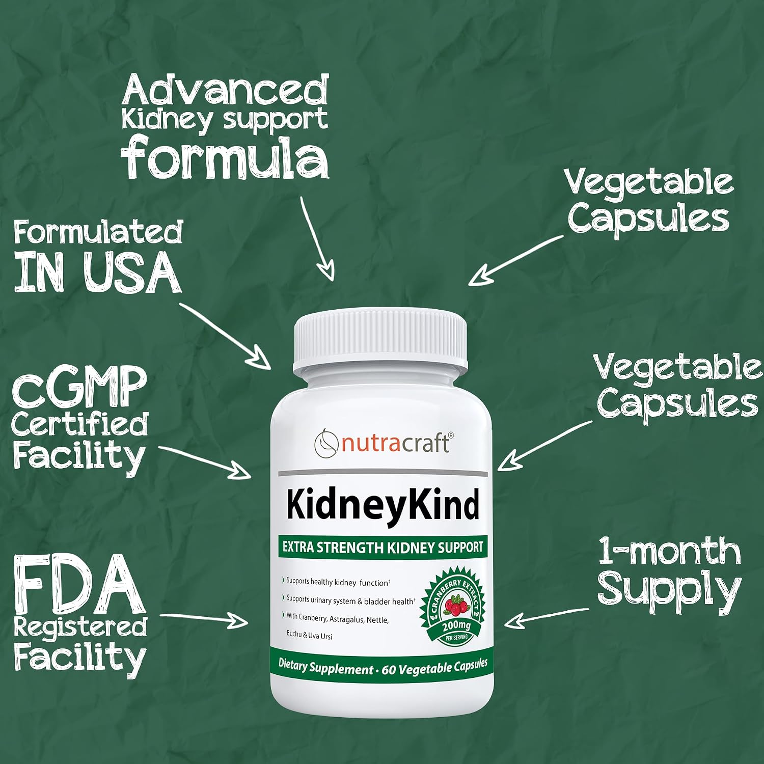 KidneyKind #1 Kidney Support and Detox Supplement | Kidney Cleanse for Bladder & Urinary Health | Buchu, Juniper, Uva Ursi, Cranberry