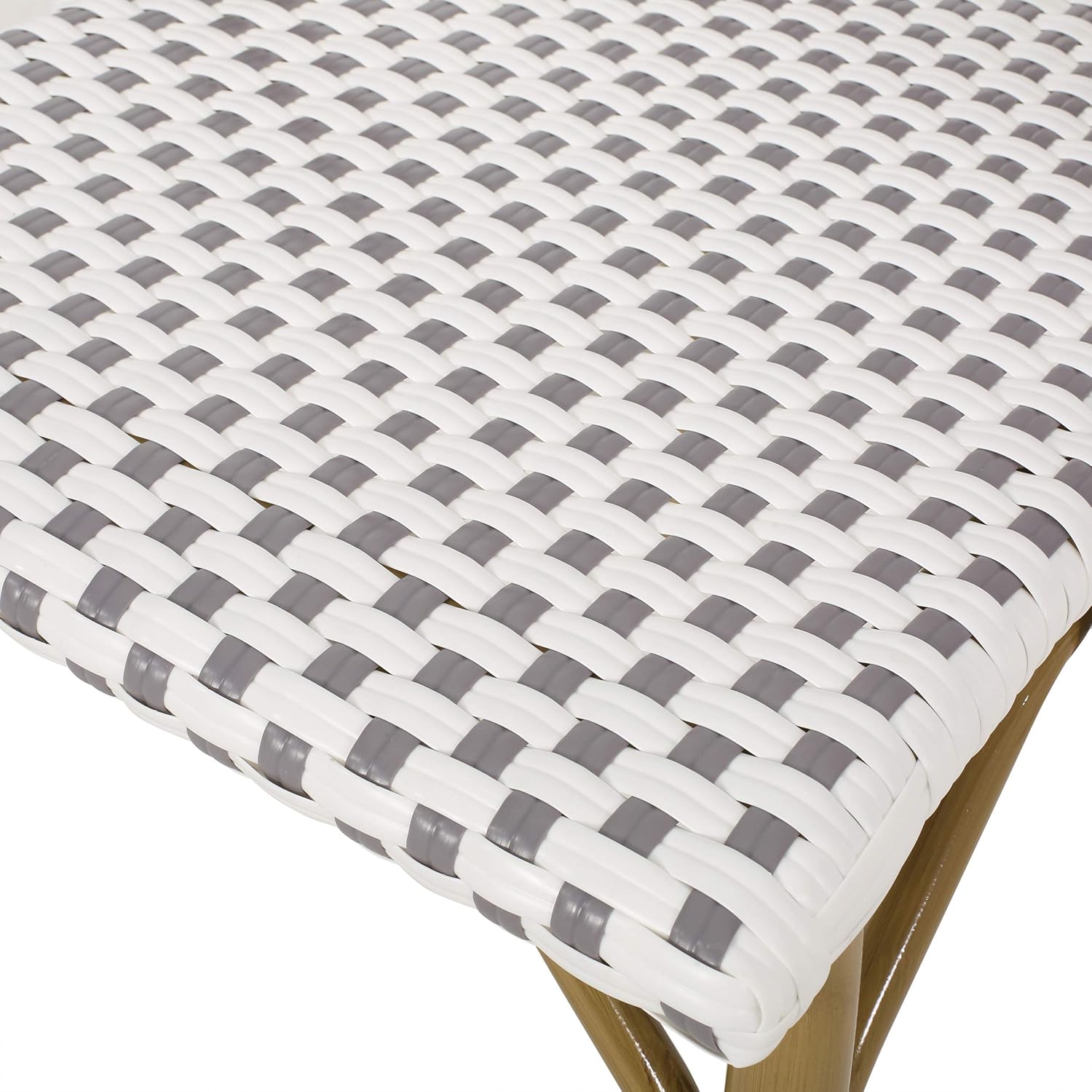 Christopher Knight Home Philomena Outdoor French Bistro Chair (Set of 4), Black + White + Bamboo Print Finish